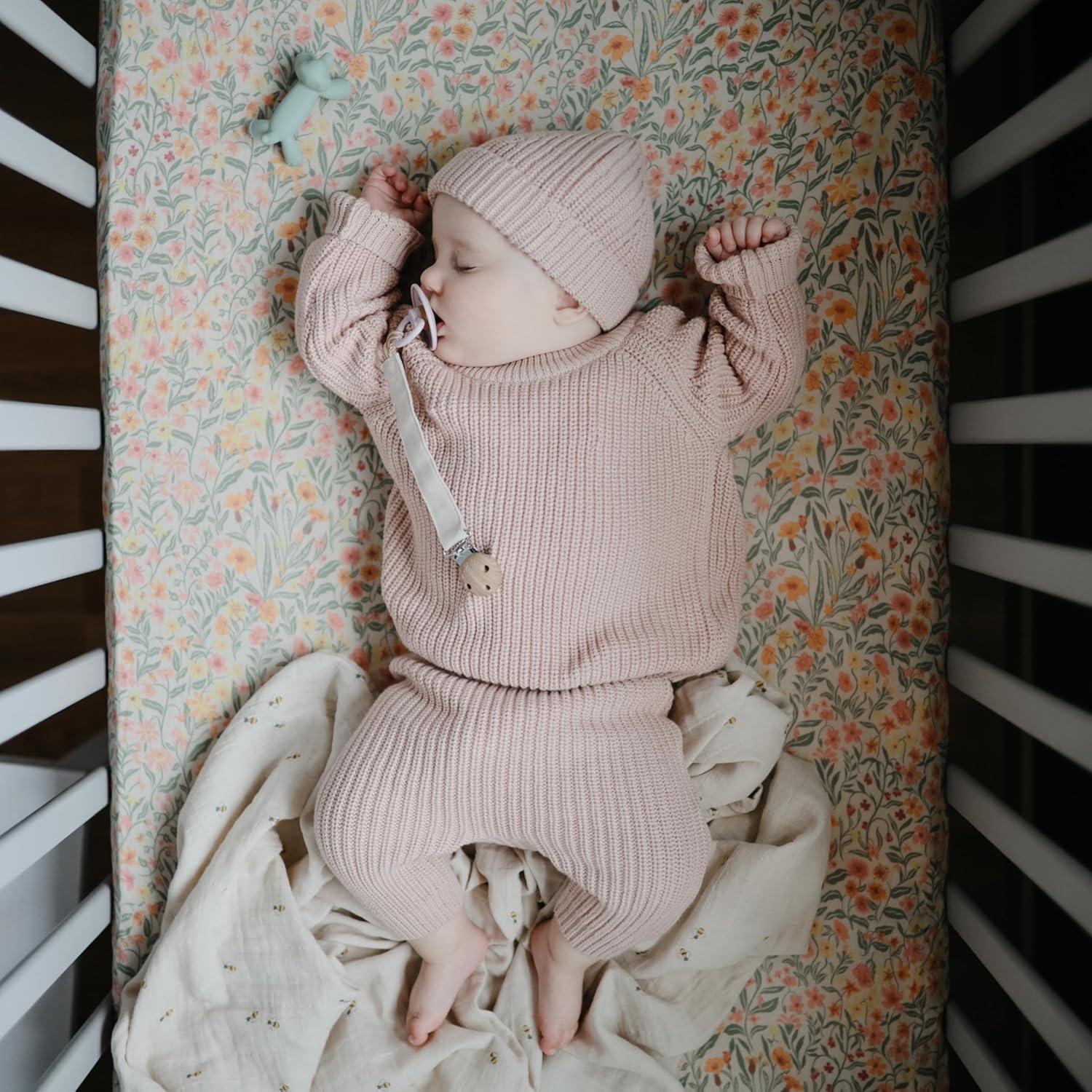 Organic Cotton Muslin Swaddle Blanket Natural Stripe One Size