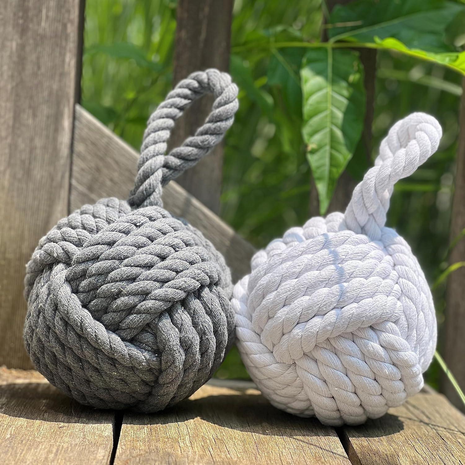 Whole House Worlds Monkey Knot Jute Weighted Floor Stop