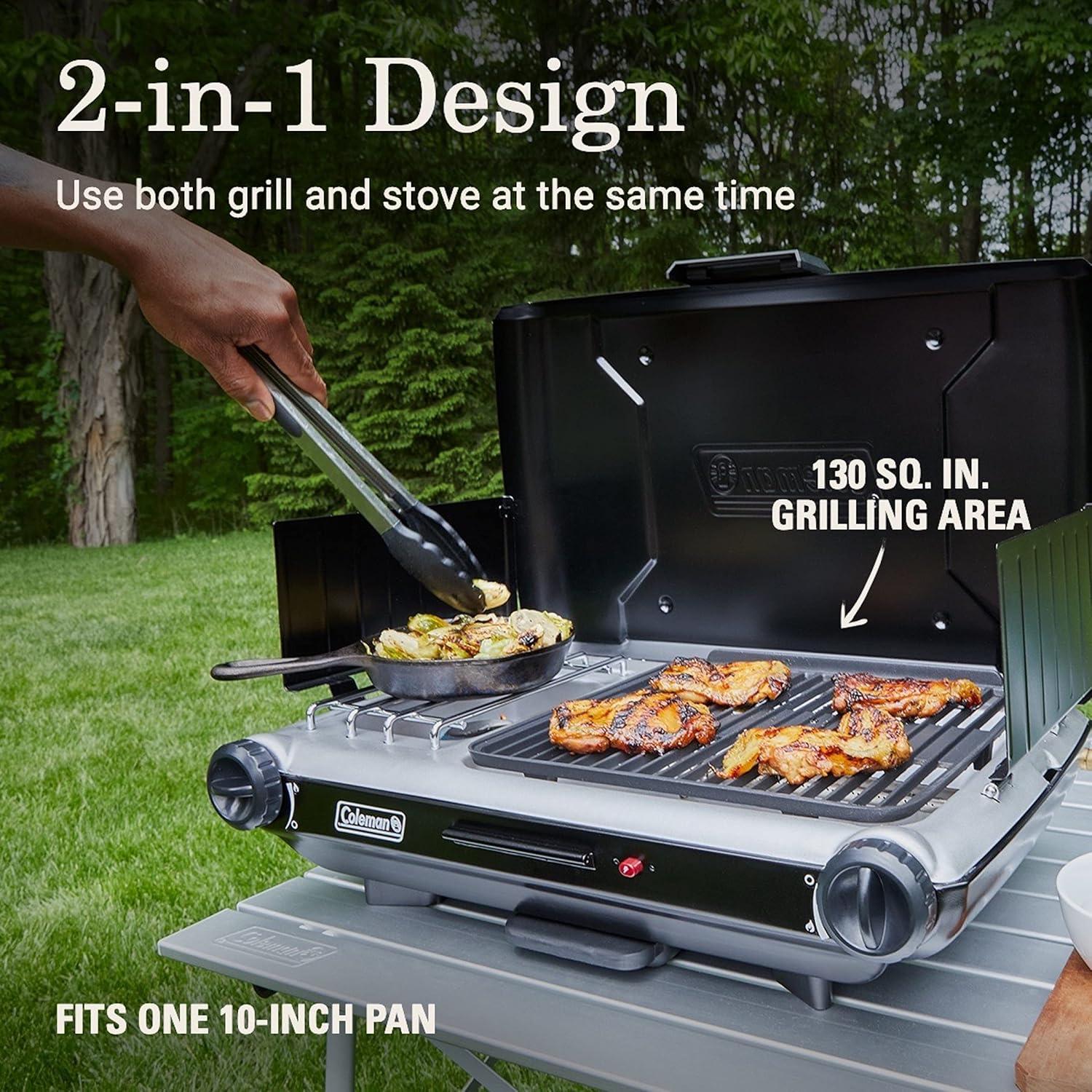 Coleman Classic 2 In 1 Propane Grill Stove Black