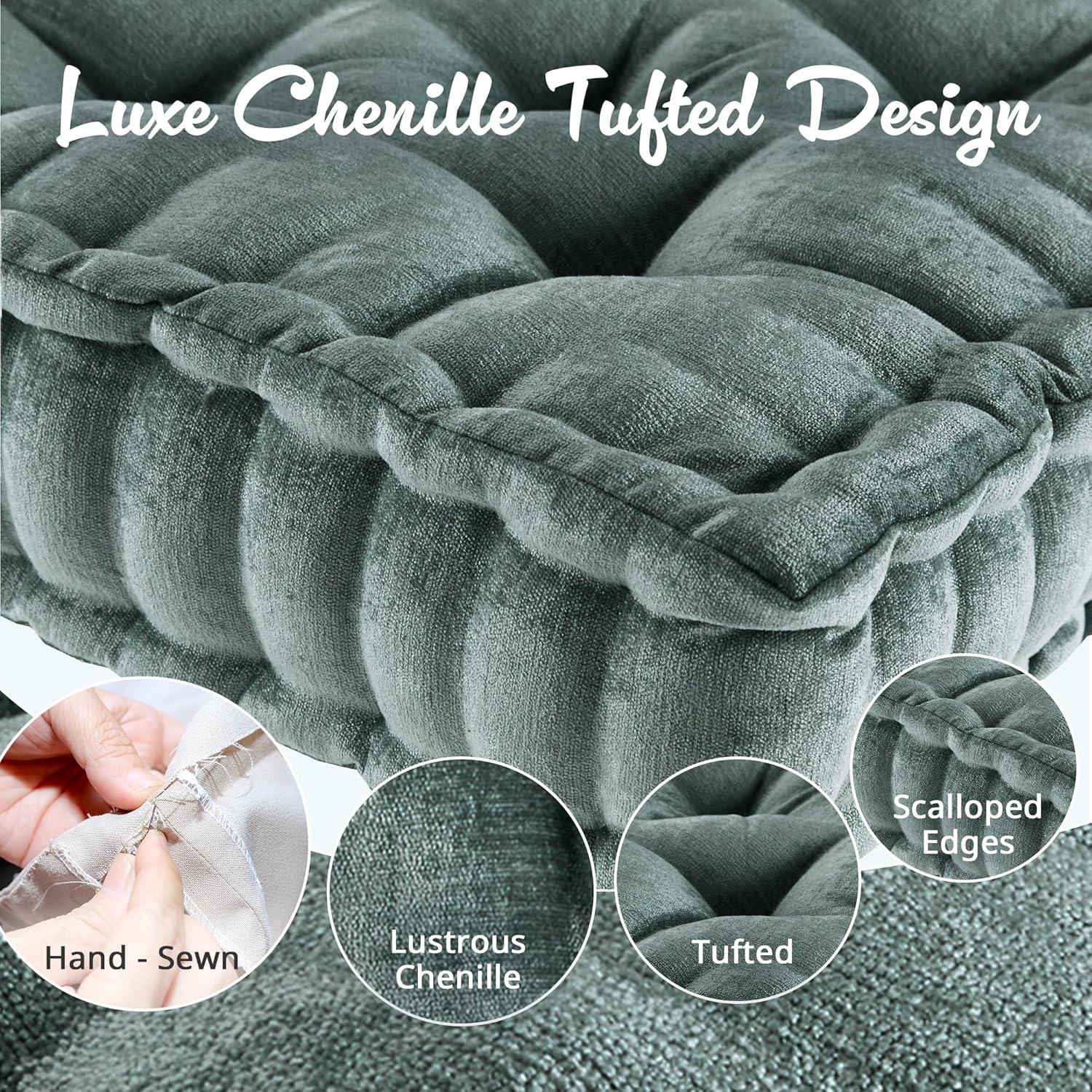 Intelligent Design Azza Poly Chenille Square Floor Pillow Cushion
