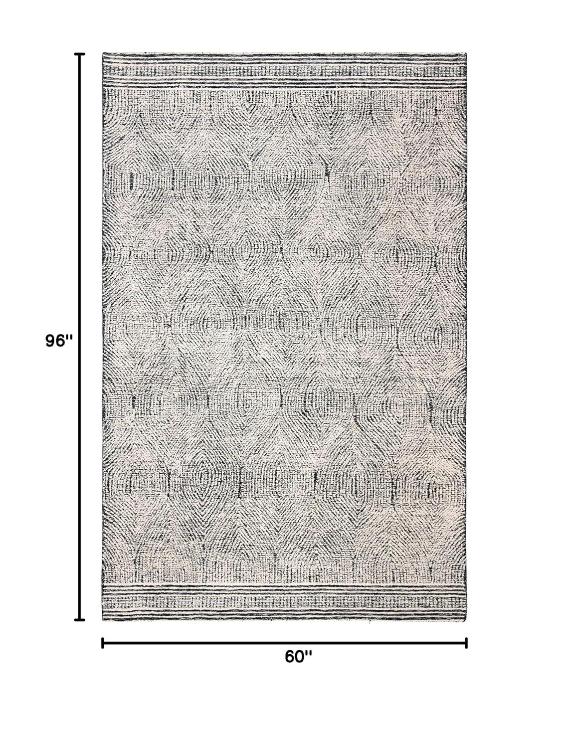 Abstract ABT340 Handmade Indoor Area Rug - Ivory/Chocolate - 5'x8' - Safavieh