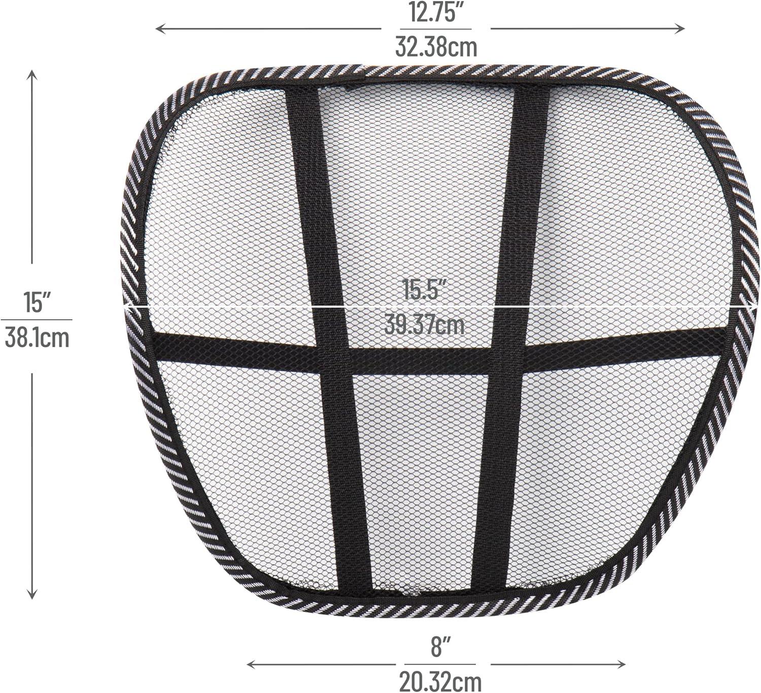 Mind Reader Mind Reader Ergonomic Lower Back Support, Office Chair Cushion Mesh, 15.5"L x 15"W x 5"H, 4 Pack (Set of 4)