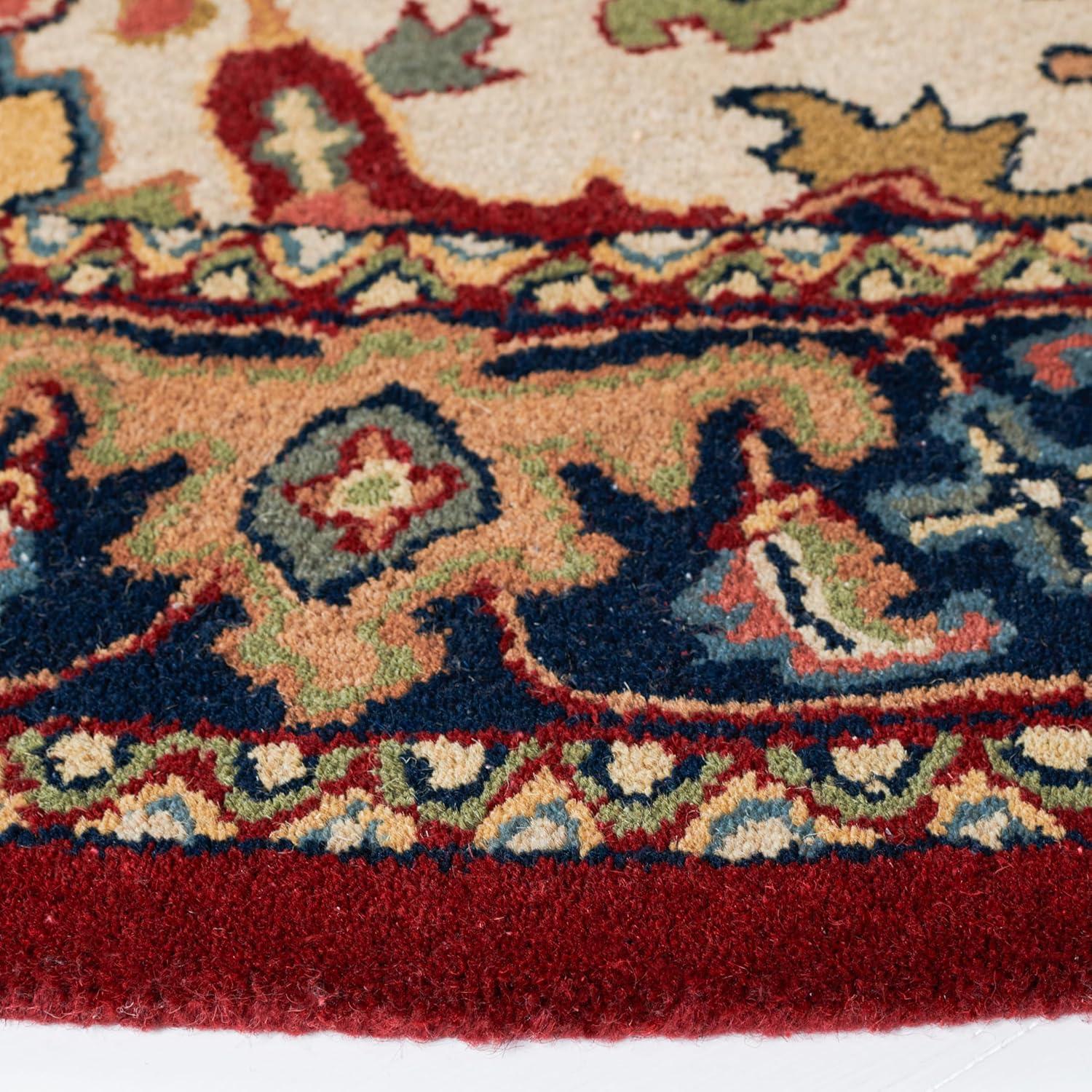 Heritage HG625 Handmade Area Rug - 8' Round - Red - Safavieh