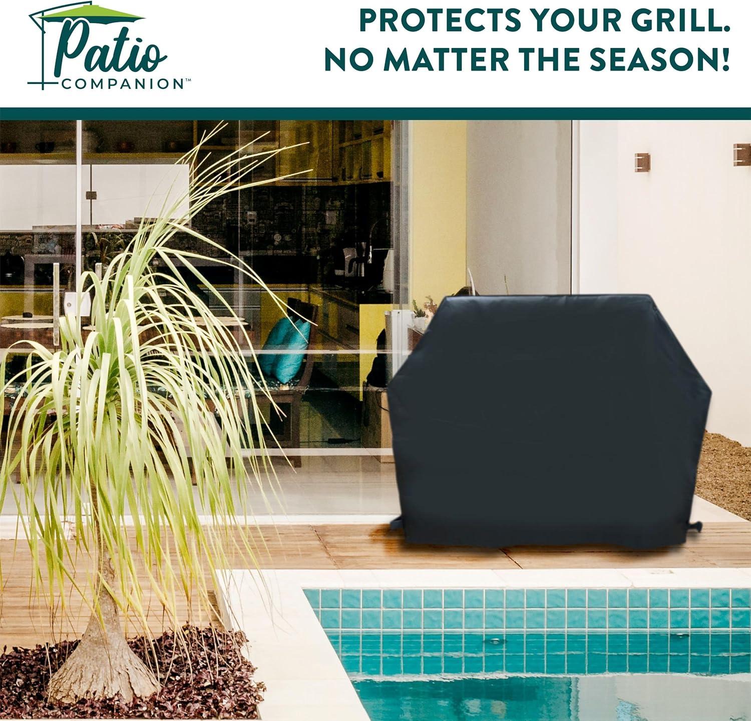 Patio Companion Essential, BBQ Grill Cover, 1 Year Warranty, Heavy-Duty Material, Waterproof and Weather Resistant, Gas Grill Cover