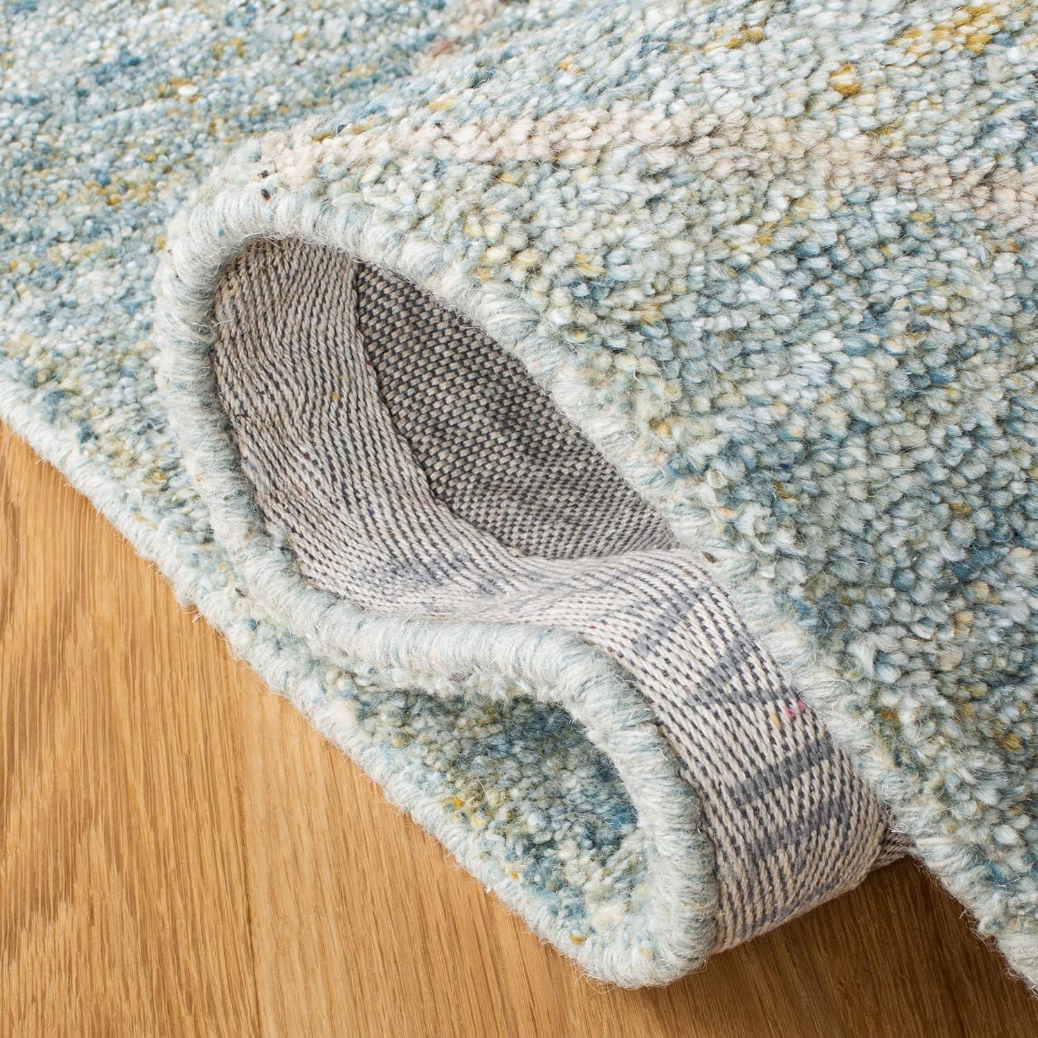 SAFAVIEH Himalaya Zoe Geometric Wool Area Rug, Blue, 9' x 12'