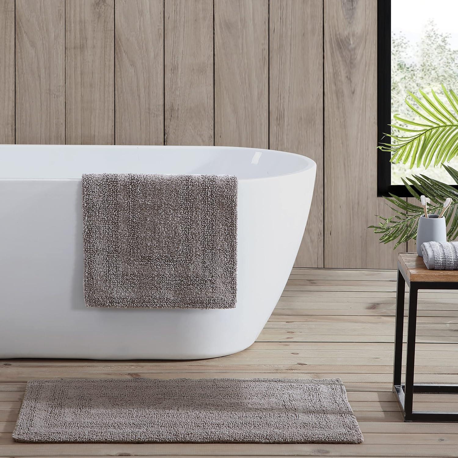 Eddie Bauer Logan Mushroom Beige Cotton Tufted Bath Rug Set