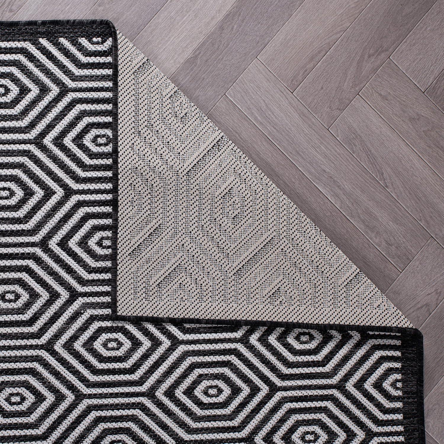 World Rug Gallery Modern Geometric Textured Flat Weave Indoor/Outdoor Area Rug - YELLOW 5' X 7'