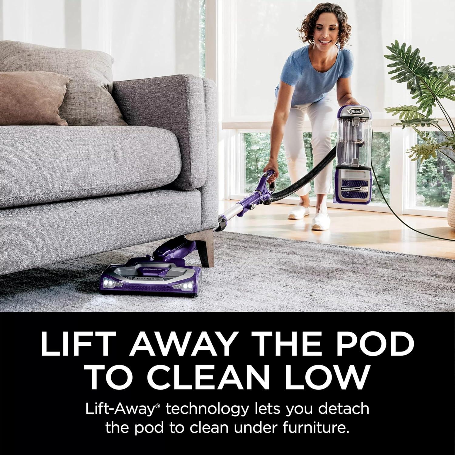 Shark Navigator Powered Lift-Away Upright Vacuum - NV586: HEPA Filter, Pet Hair, Swivel Head, Multi-Surface, 25' Cord
