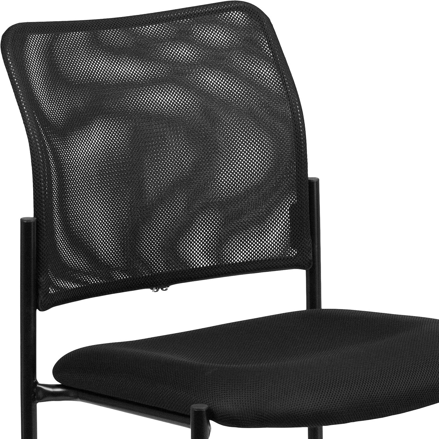 Flash Furniture Comfort Black Mesh Stackable Steel Side Chair