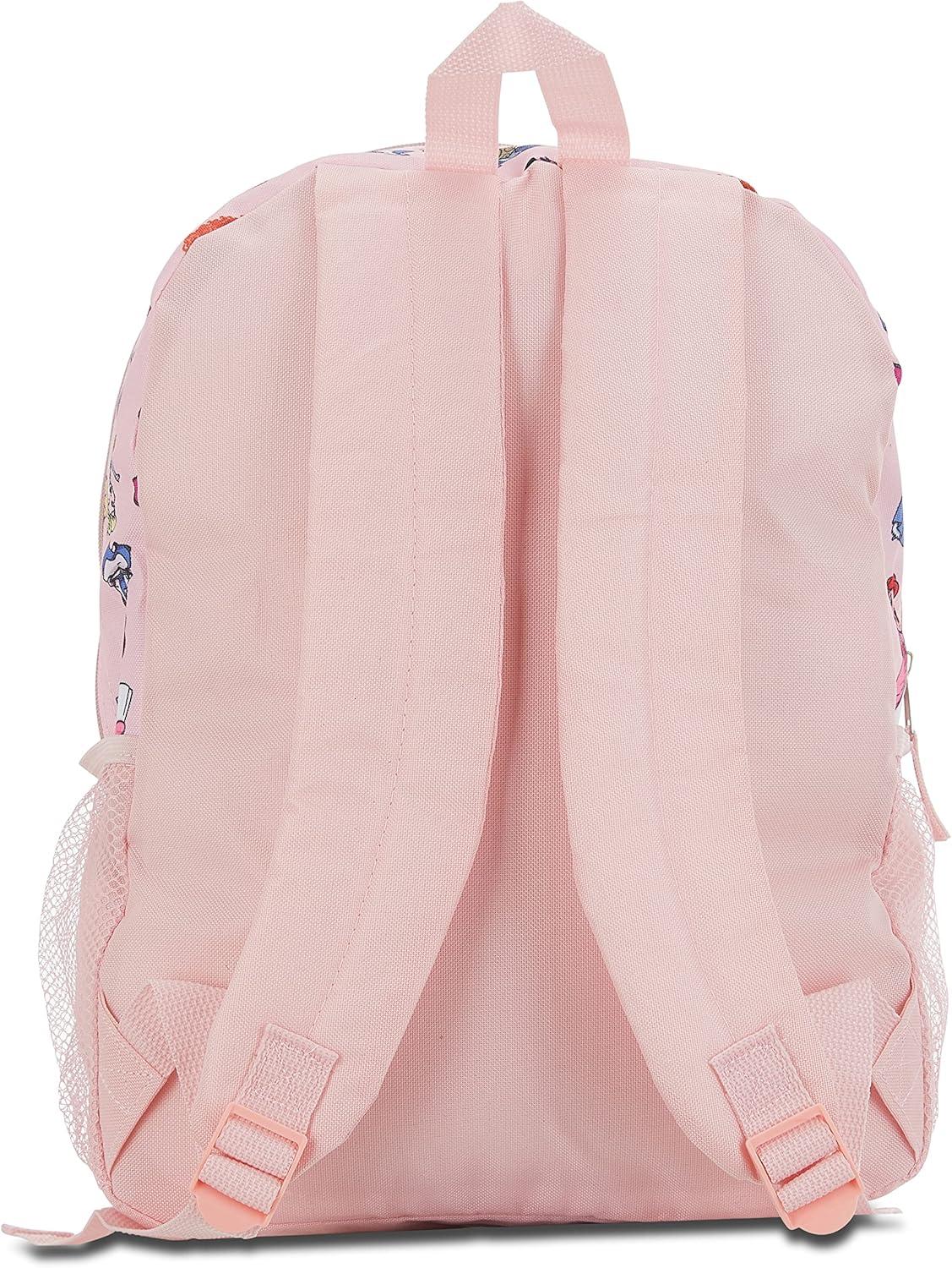 Disney Princess Girl's All Over Print 16" Backpack-Pink