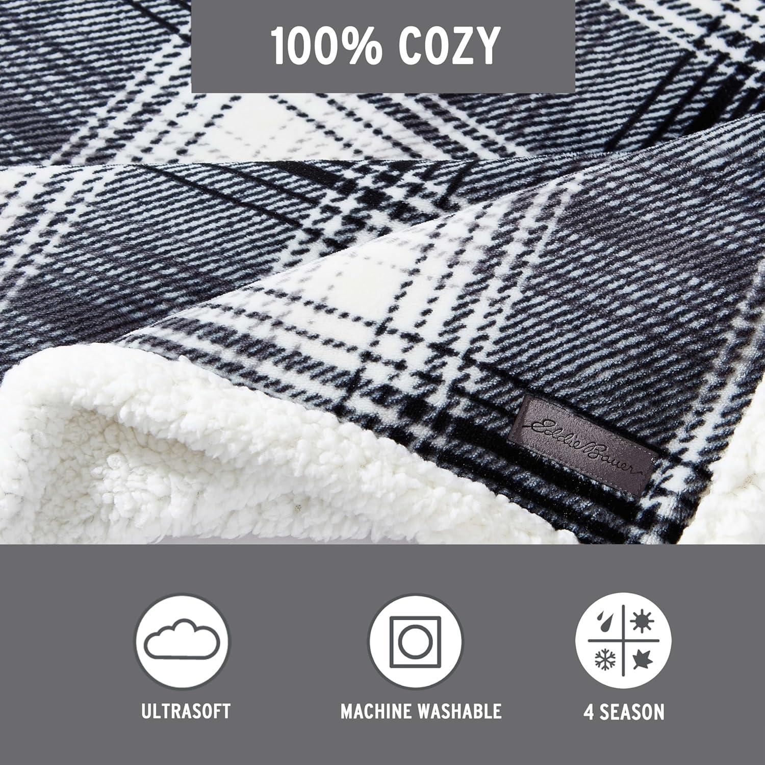 Eddie Bauer Eddie Bauer Printed Plush Fleece/Sherpa Throw Blankets