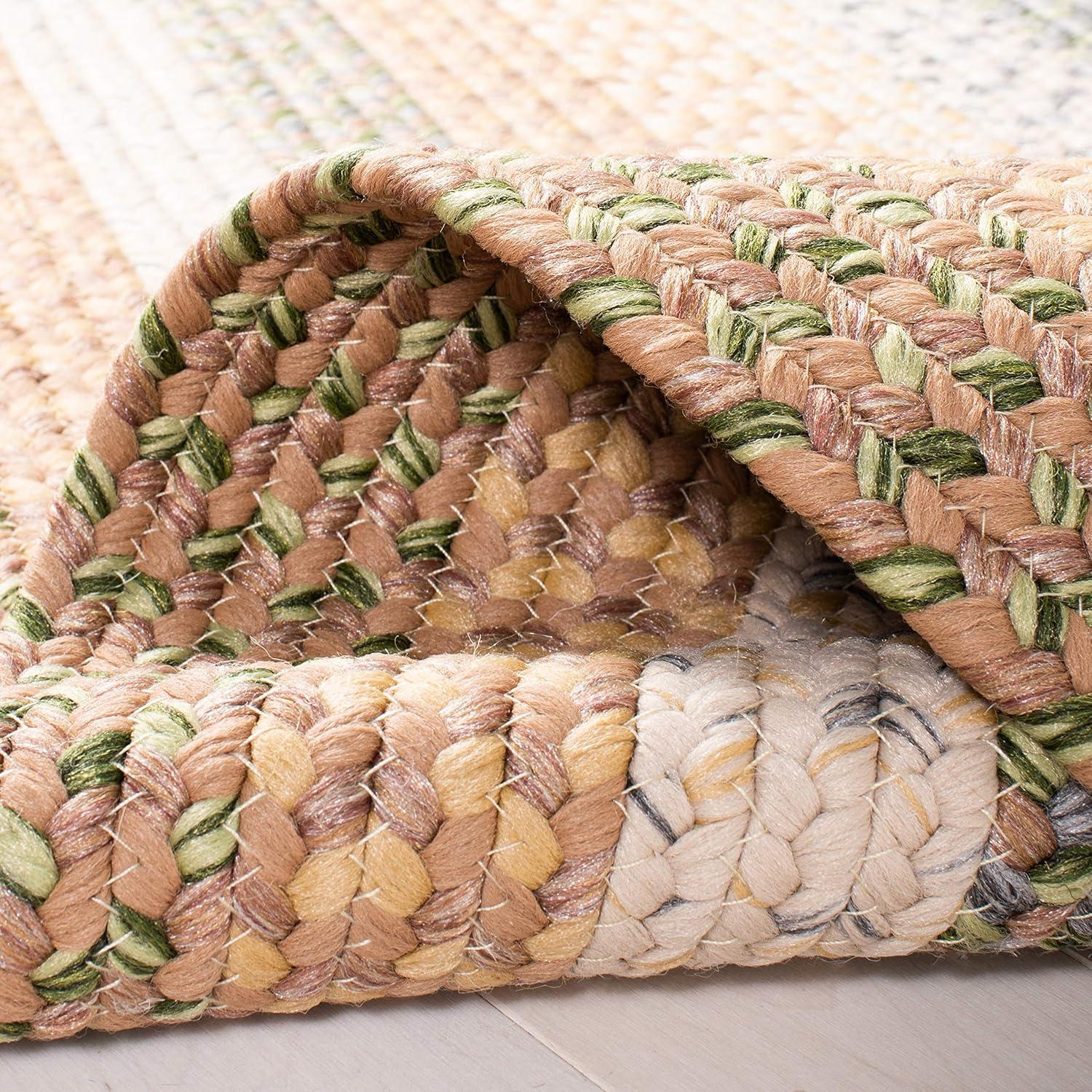 Braided BRD314 Hand Woven Area Rug - Tan/Multi - 6'x6' - Safavieh.
