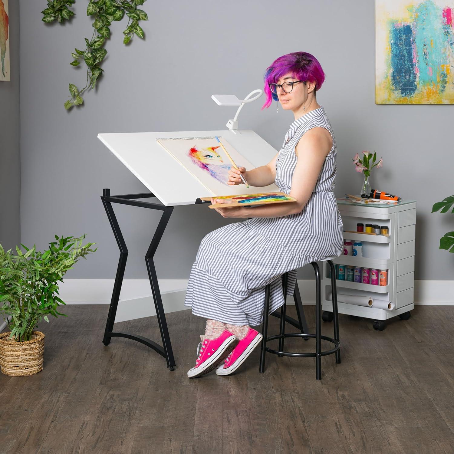 Hourglass Craft Table, Angle Adjustable Drafting Table