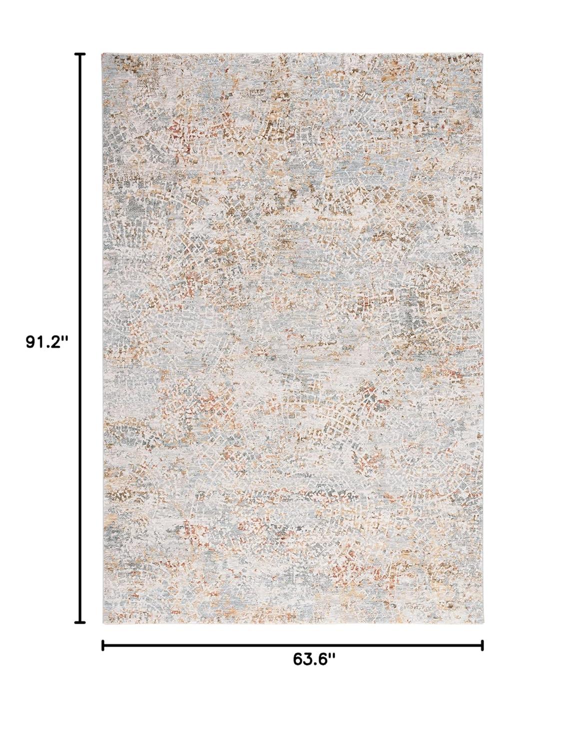 Adrianna ADN204 Machine Made Indoor Area Rug - Blue/Gold - 5'-3"x7'-6" - Safavieh