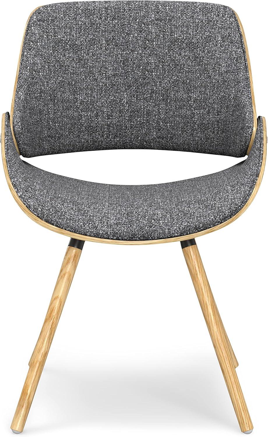 Simpli Home Malden Upholstered Dining Chair with Ergonomic Solid Wood Frame and Mid-Century Modern Style