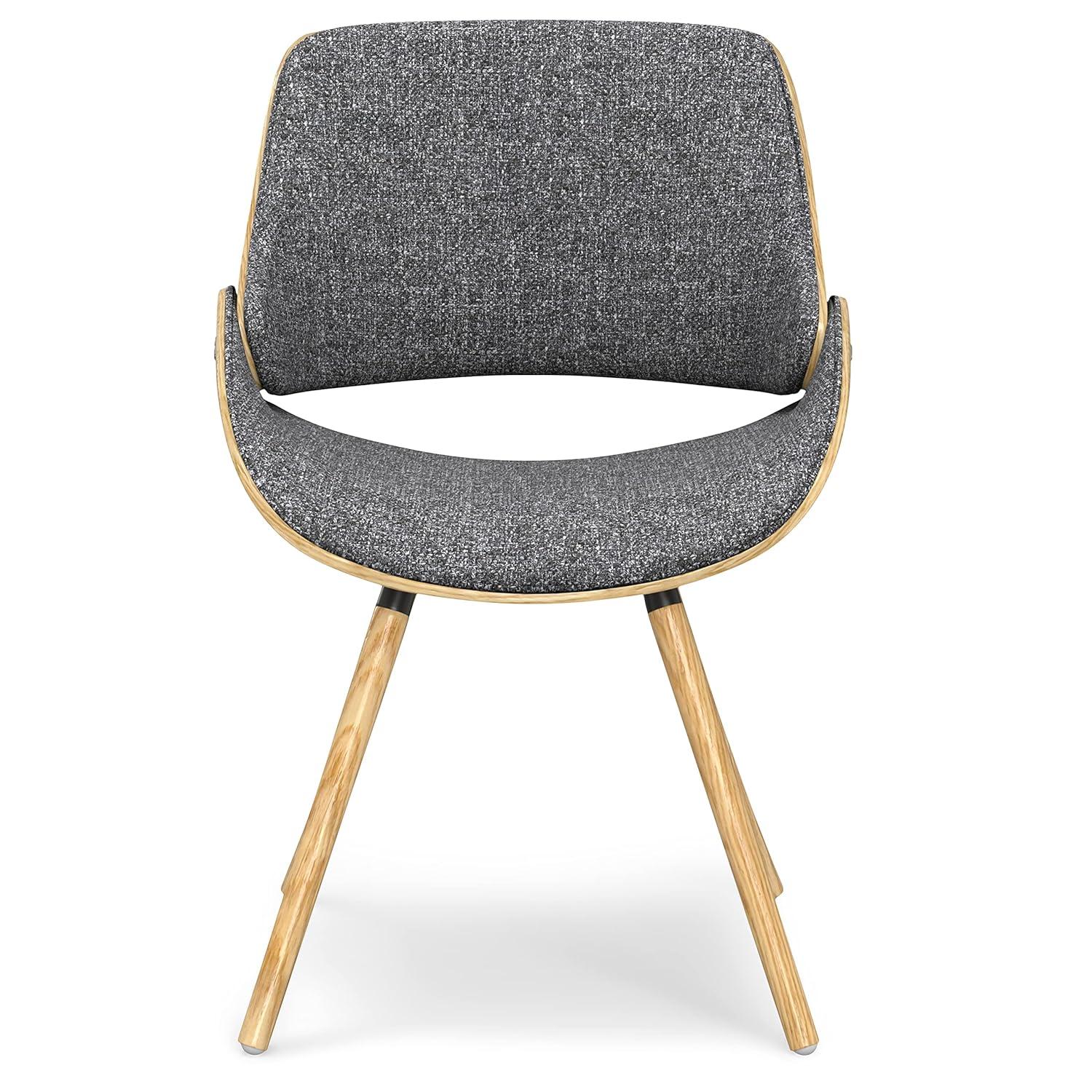 Simpli Home Malden Upholstered Dining Chair with Ergonomic Solid Wood Frame and Mid-Century Modern Style