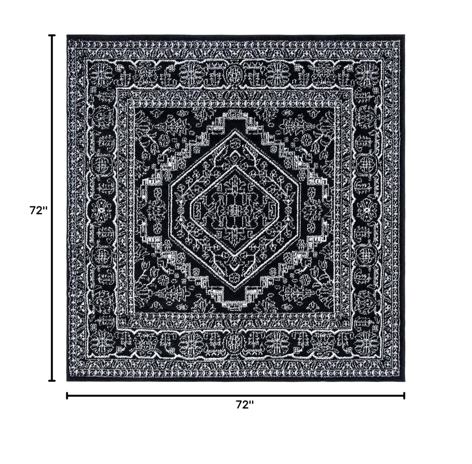 Adirondack ADR108 Power Loomed Area Rug - Slate/Ivory - 6'x6' - Safavieh.