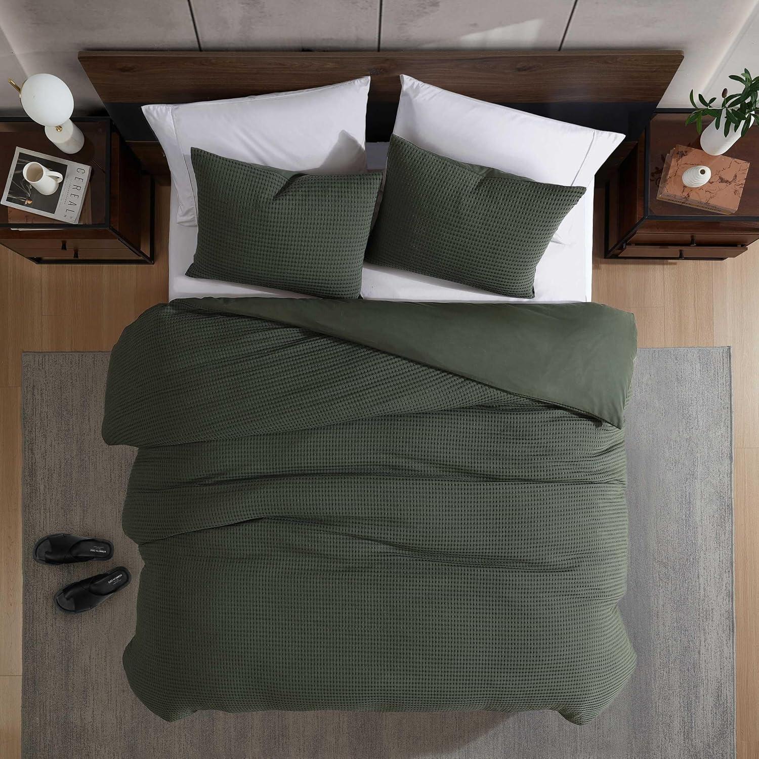 Kenneth Cole Solid Waffle Reversible Comforter Set