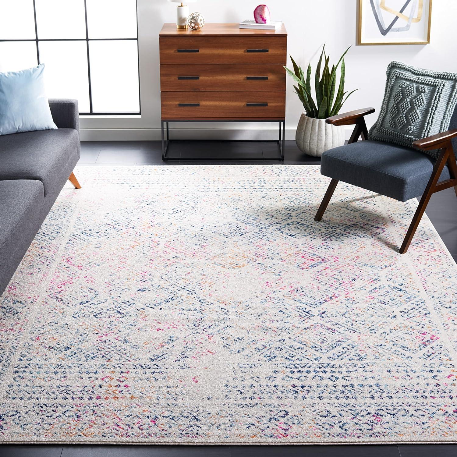 Tulum TUL264 Power Loomed Indoor Area Rug - Ivory/Dark Blue - 8'x10' - Safavieh