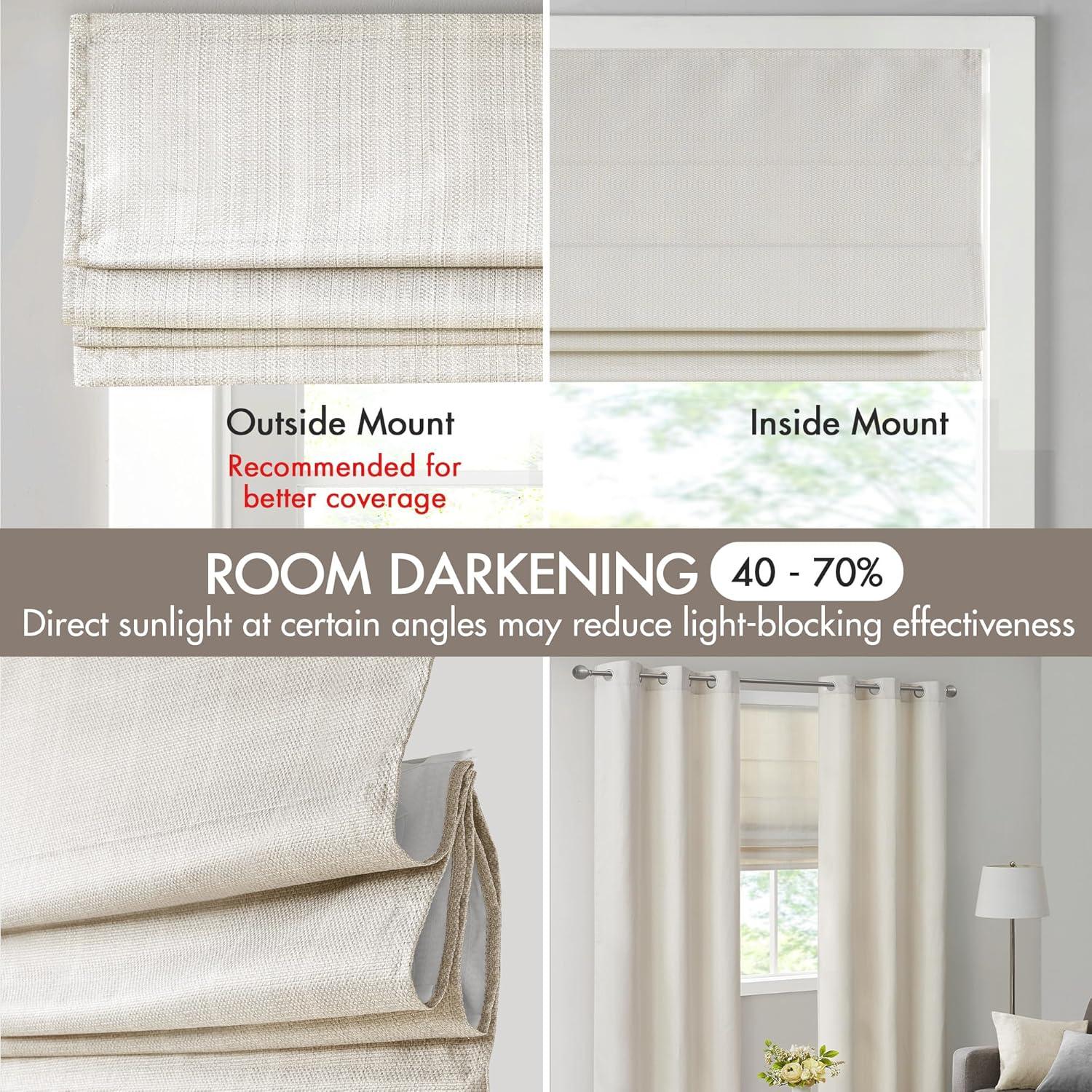 Galen Basketweave Cordless Room Darkening Roman Shade