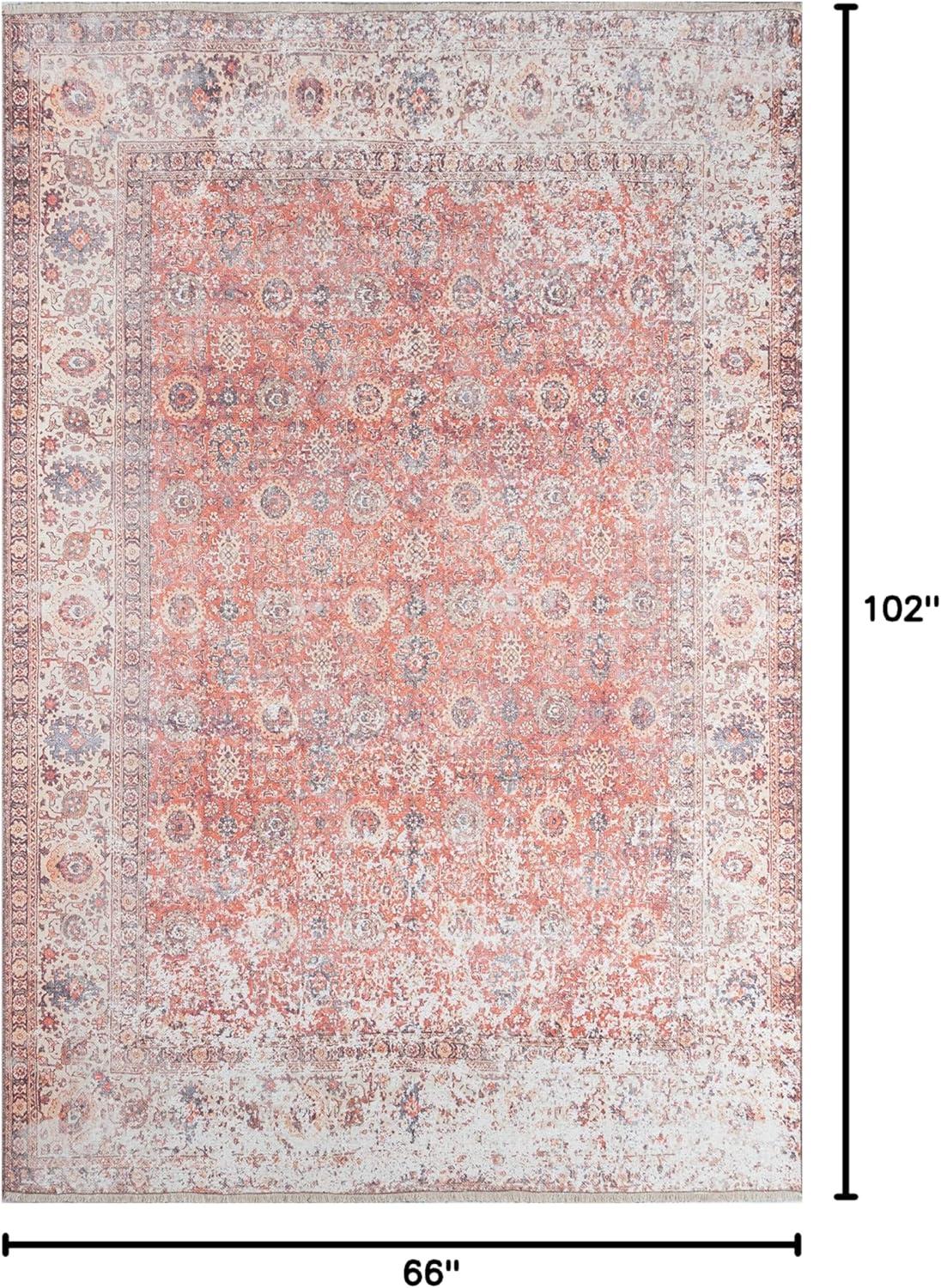 Momeni Traditional Rectangle Area Rug, Red, 5'6" X 8'6"