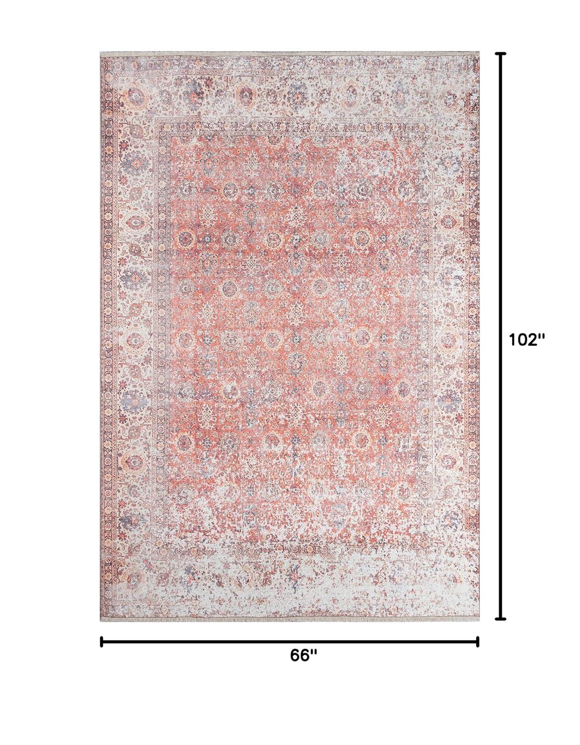 Momeni Traditional Rectangle Area Rug, Red, 5'6" X 8'6"