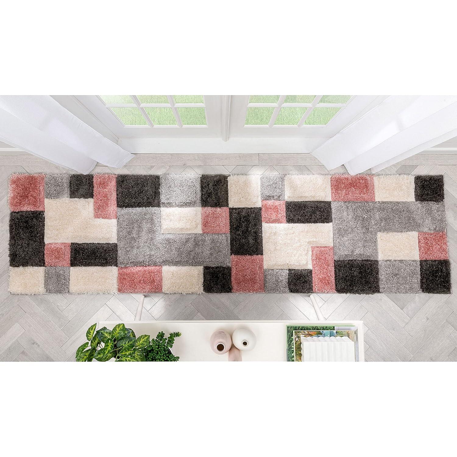 Cobina Geometric Blush/Cream/Black Area Rug
