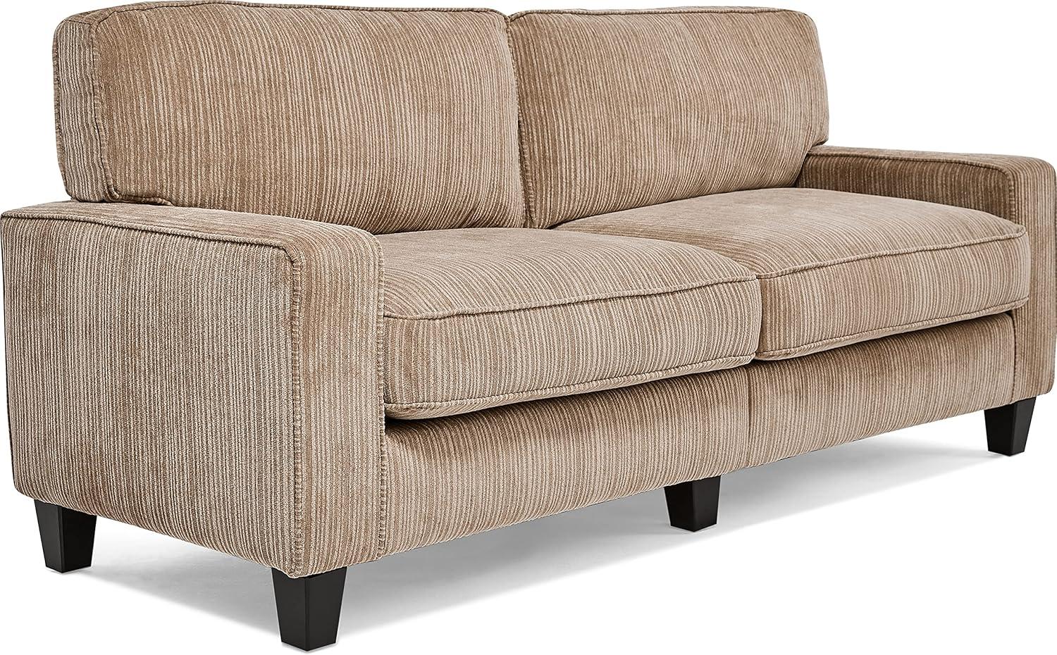 Flagstone Beige Polyester 73" Straight Arm Modern Sofa