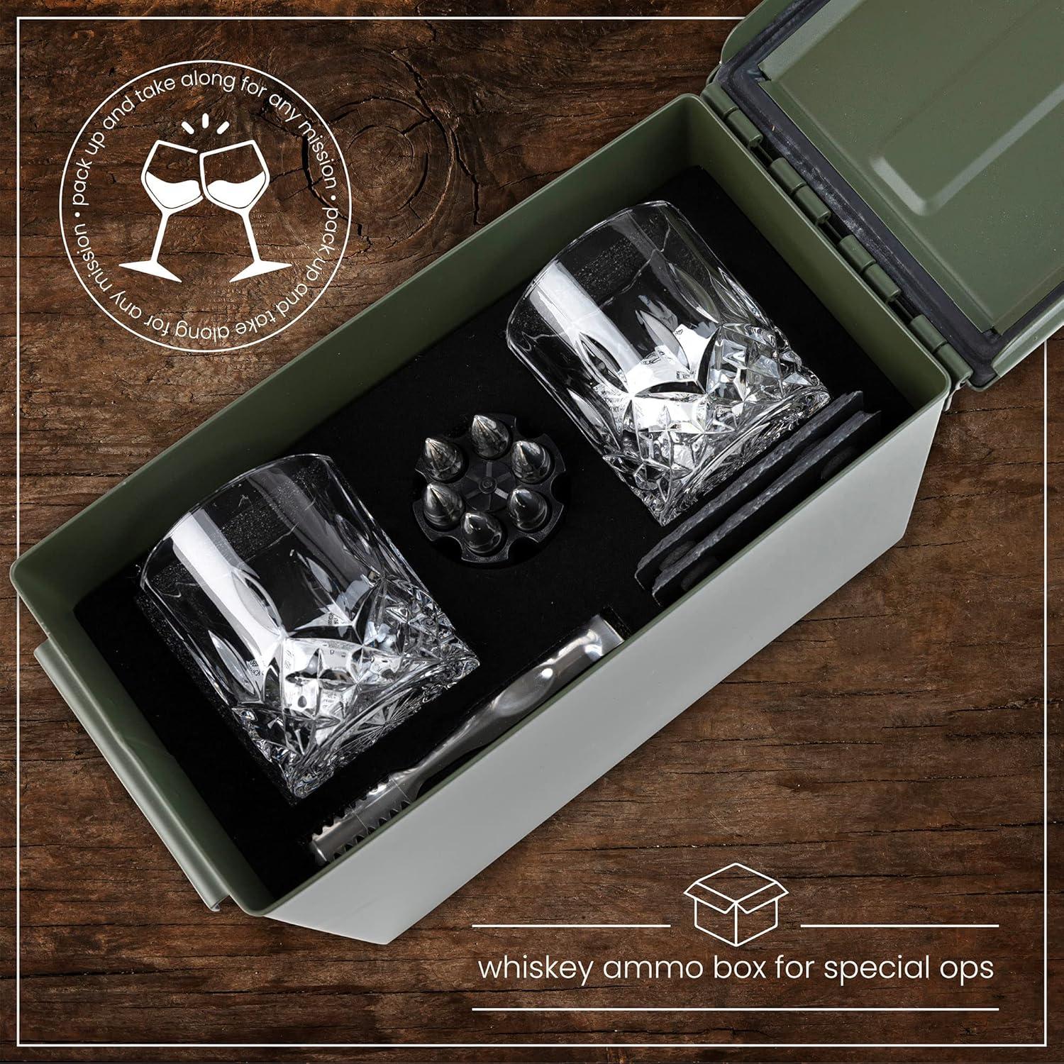 Titan LSO Whiskey Gift Set Unique Tactical Box Display Whiskey Glasses for Men | Whiskey Gifts for Men |