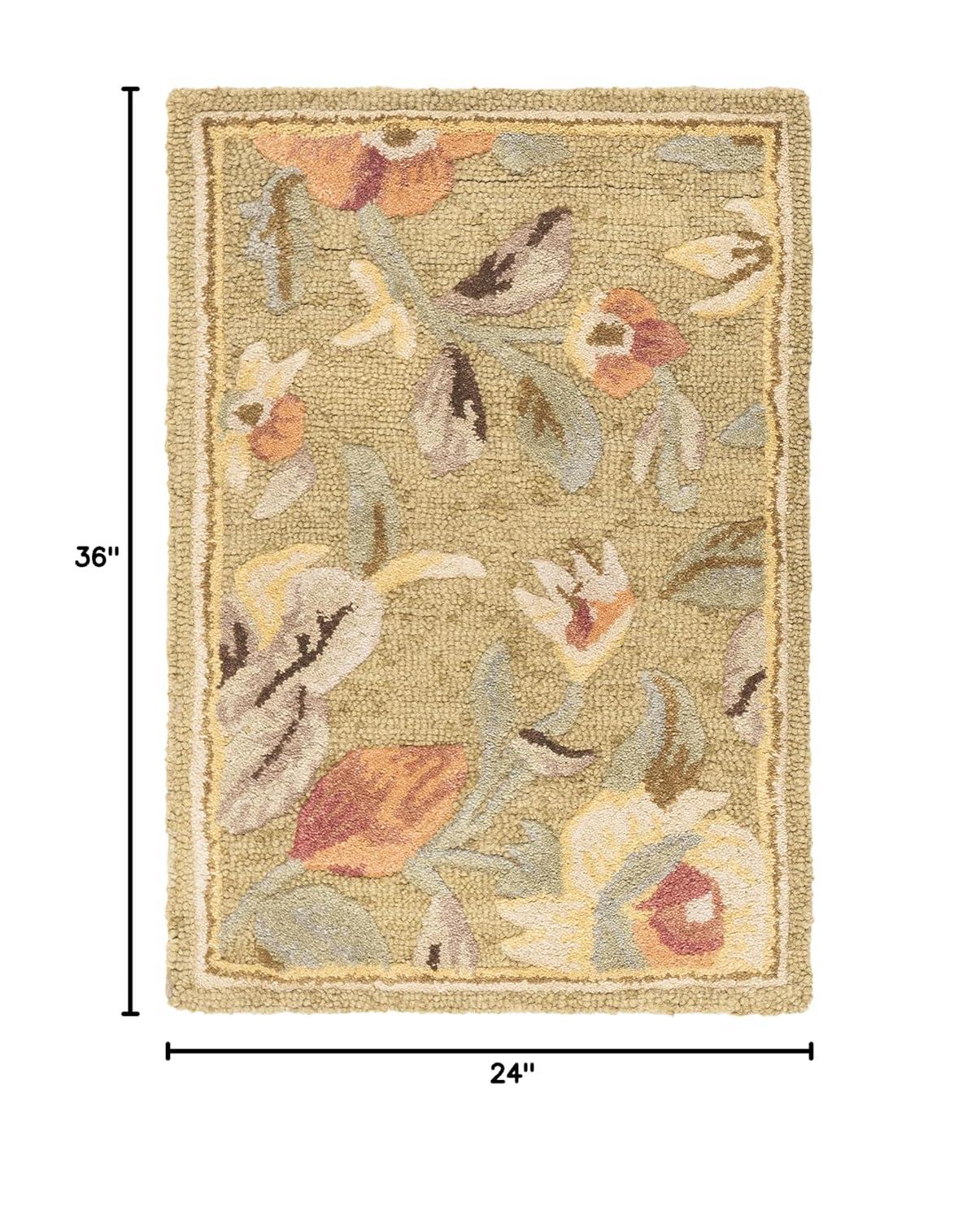 Blossom BLM785 Hand Hooked Accent Rug - Green/Multi - 2'x3' - Safavieh.