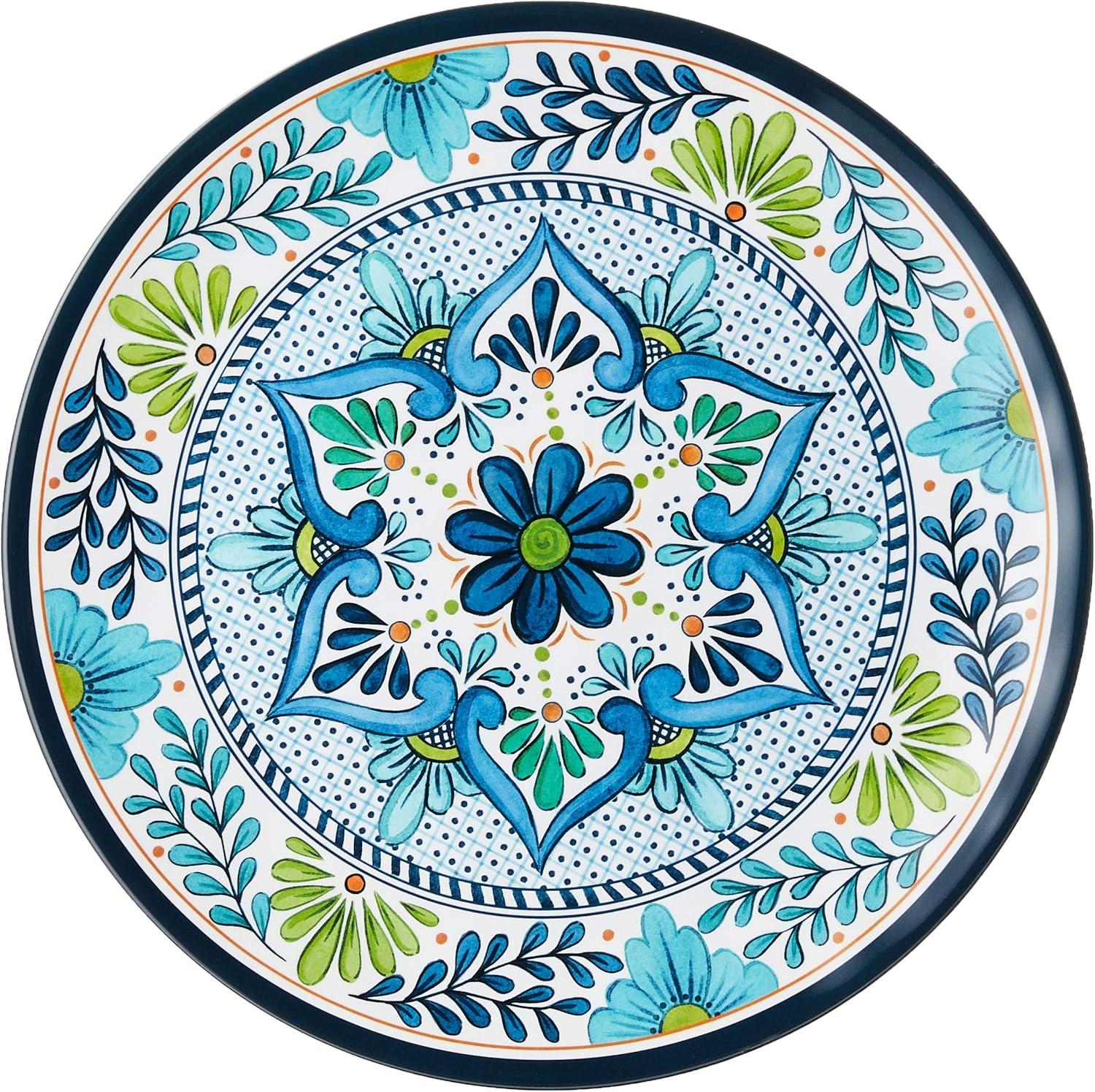 Certified International Talavera by Nancy Green Melamine 12pc Dinnerware Set Blue