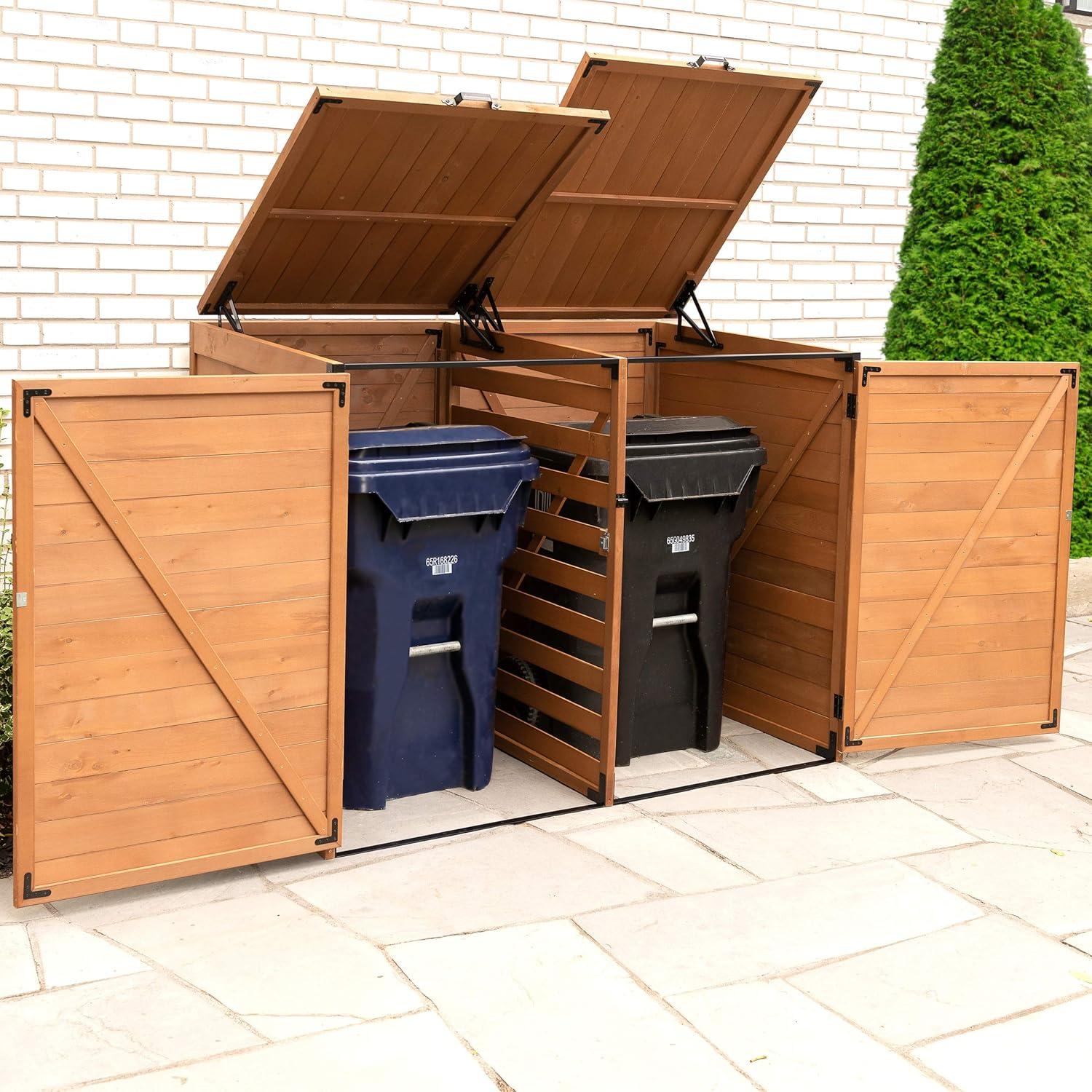 Leisure Season 5 Ft. W x 3 Ft. D Solid Wood Lean to Garbage Shed