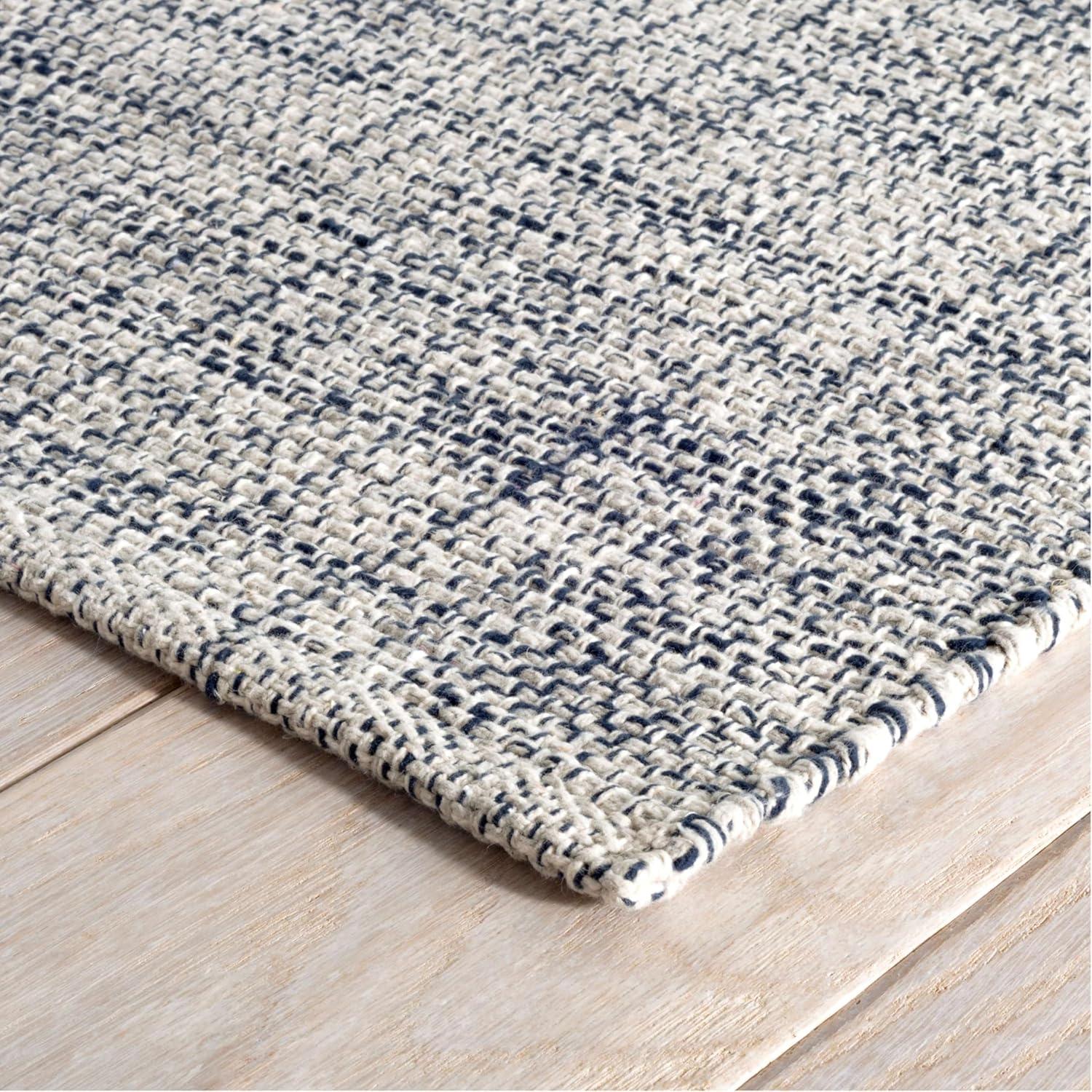 Marled Indigo Handwoven Cotton Rug