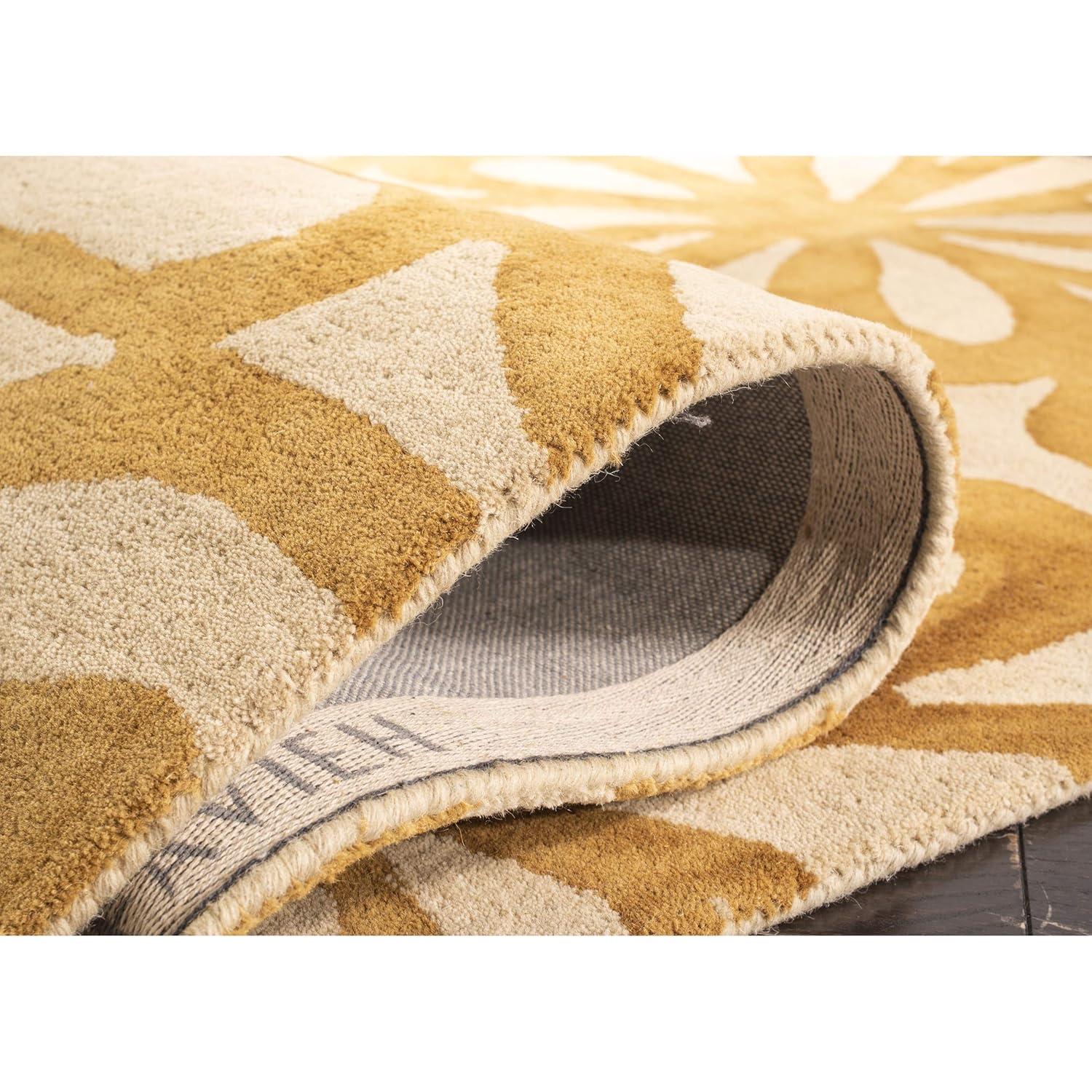 Dip Dye DDY527 Hand Tufted Area Rug - Beige/Gold - 7'x7' - Safavieh.