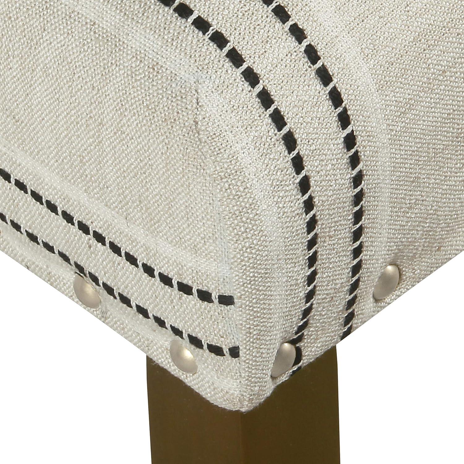 Set of 2 Stripe Dining Chairs Black/White - HomePop: Nailhead Trim, Rubberwood Legs, Polyester Upholstery