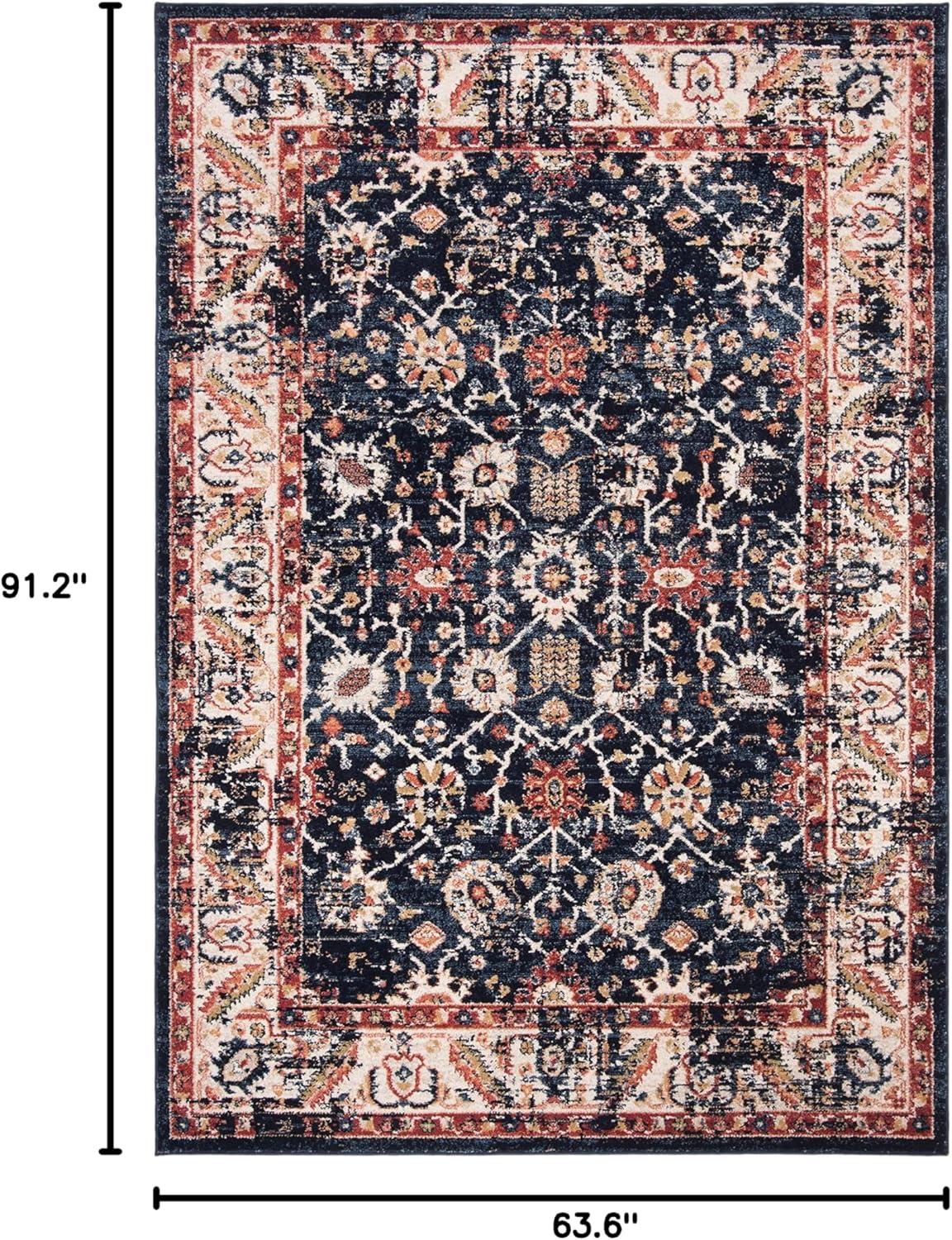 Charleston CHL413 Loomed Indoor Area Rug - Navy/Ivory - 5'3"x7'6" - Safavieh