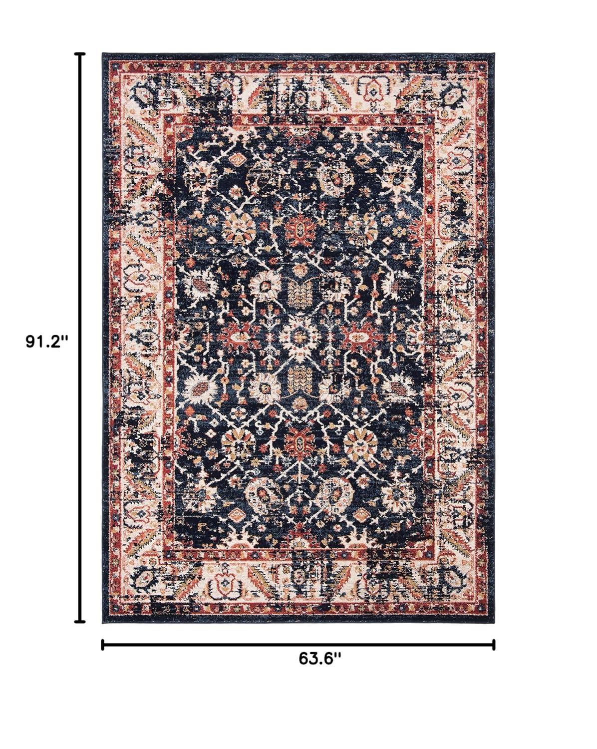 Charleston CHL413 Loomed Indoor Area Rug - Navy/Ivory - 5'3"x7'6" - Safavieh