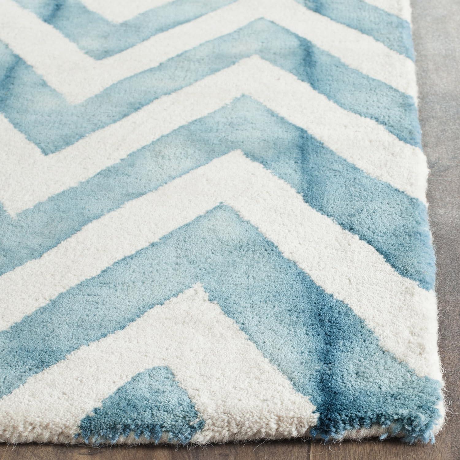 Dip Dye DDY715 Hand Tufted Runner Rug - Ivory/Turquoise - 2'3"x6' - Safavieh.