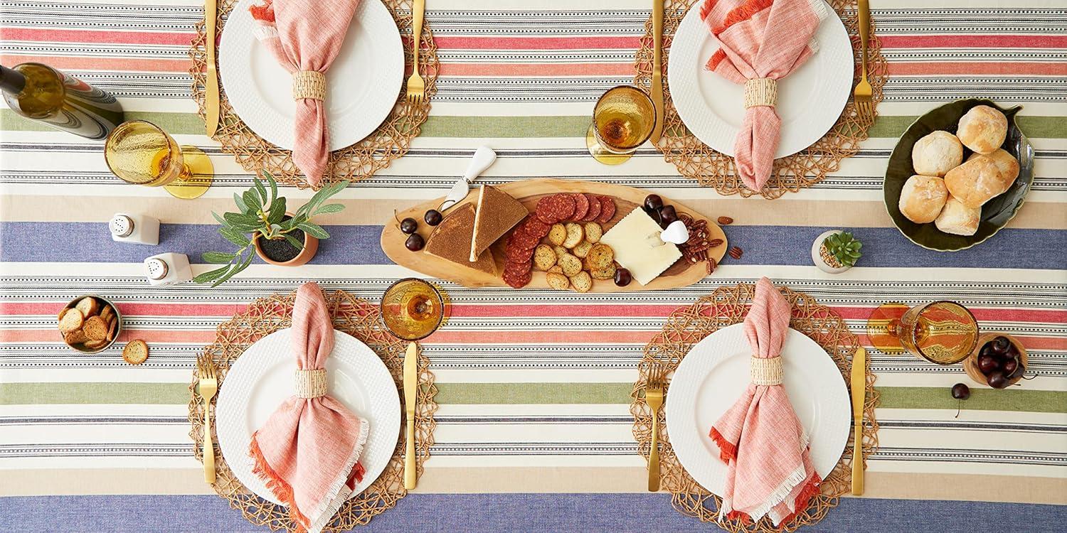 Design Imports  Stripe Tablecloth, Warm Stripe, 60X104"