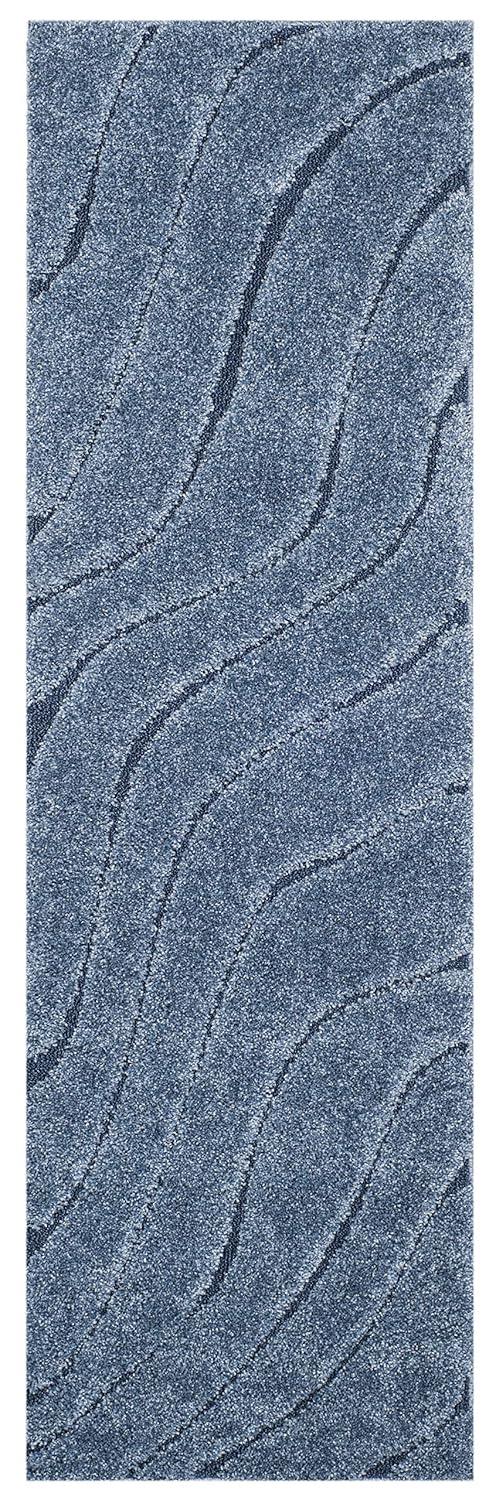 Florida Shag SG472 Power Loomed Indoor Runner Rug - Light Blue/Blue - 2'3"x9' - Safavieh