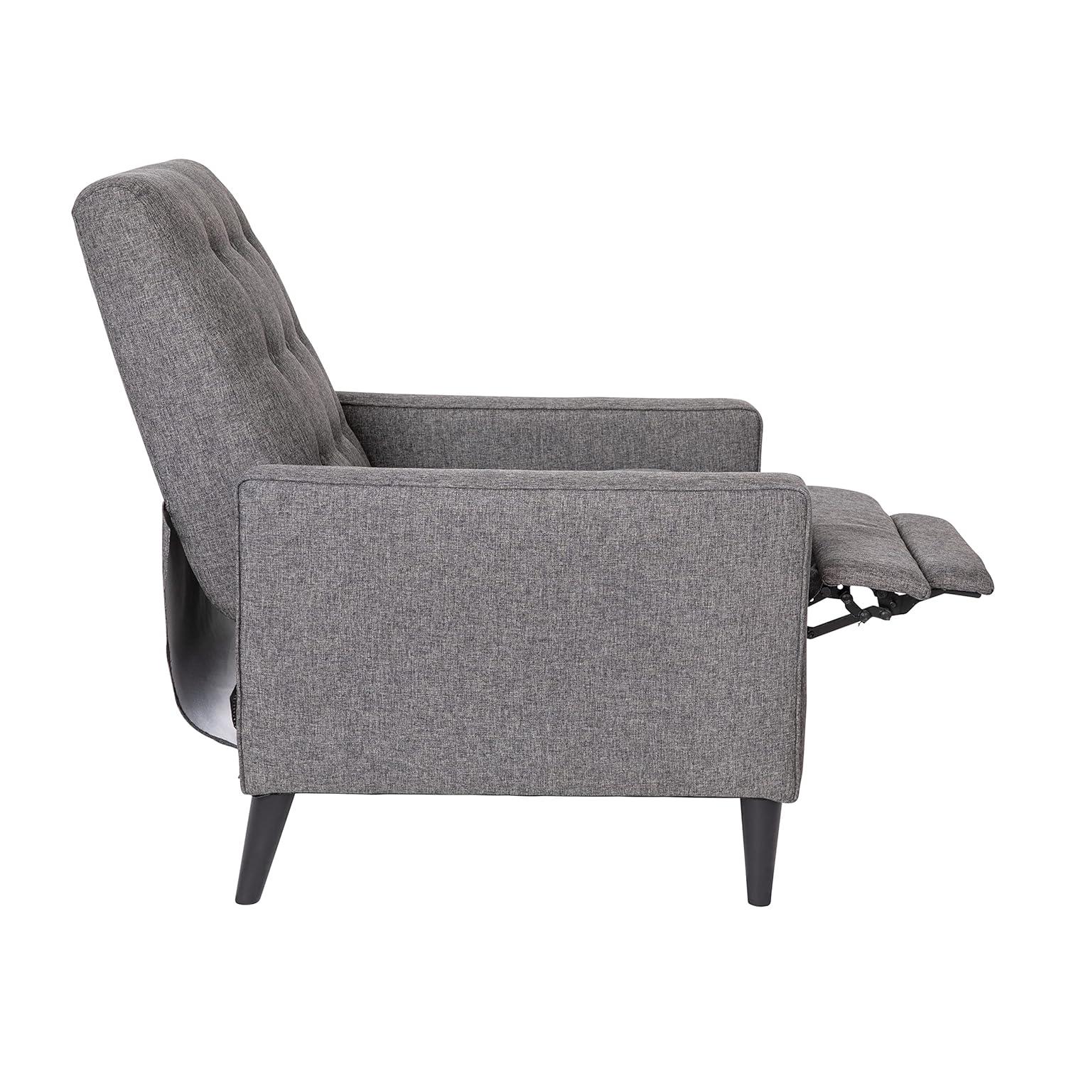 Flash Furniture Ezra Ezra Fabric Push Back Recliner, Gray