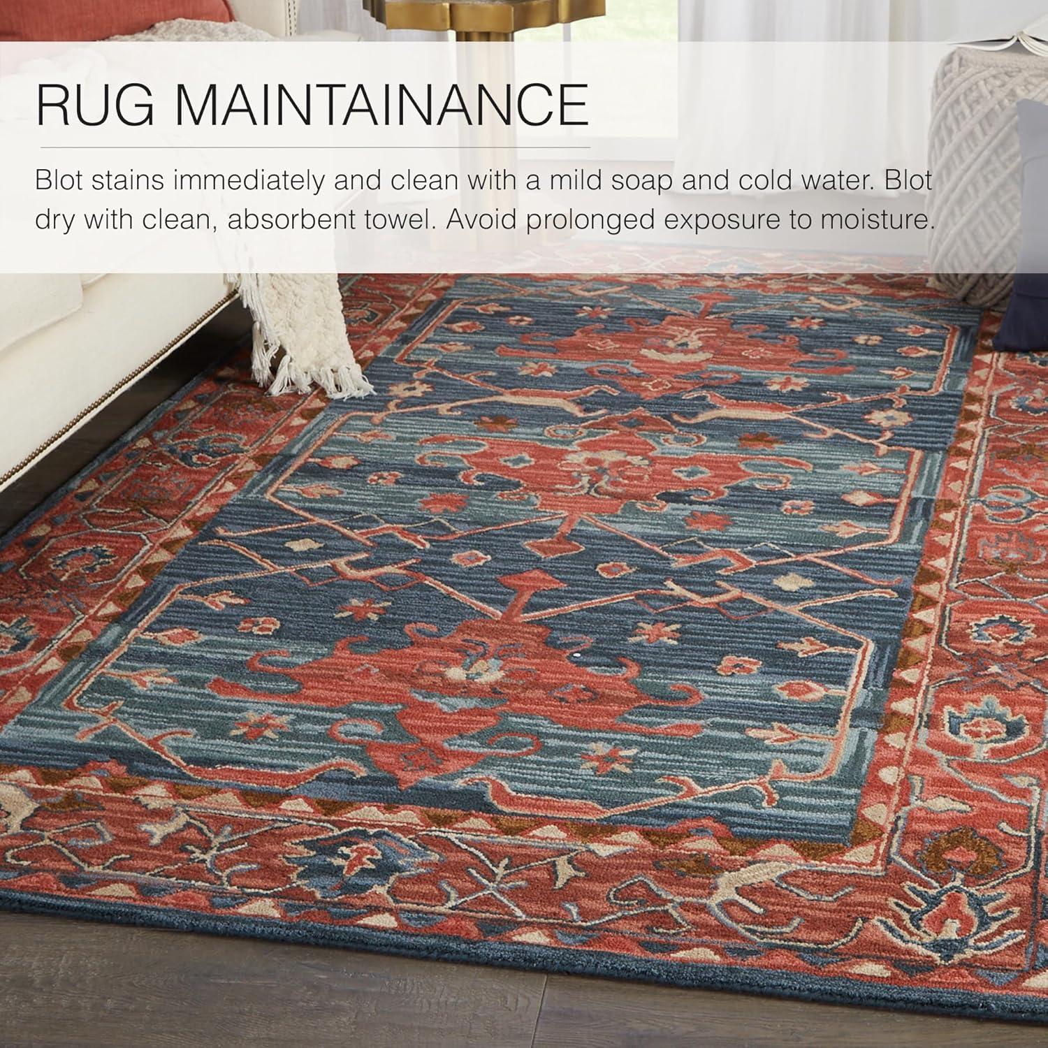 Jaipur Living Cardamom 9 x 12 (ft) Tufted Wool Red/Blue Rectangular Indoor Medallion Global Area rug
