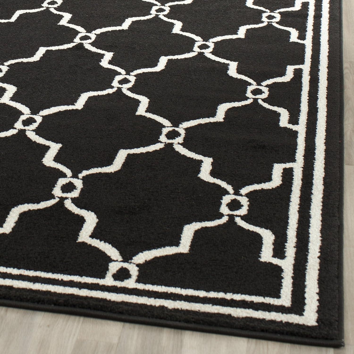 Amherst AMT414 Power Loomed Indoor Area Rug - Anthracite/Ivory - 4'x6' - Safavieh