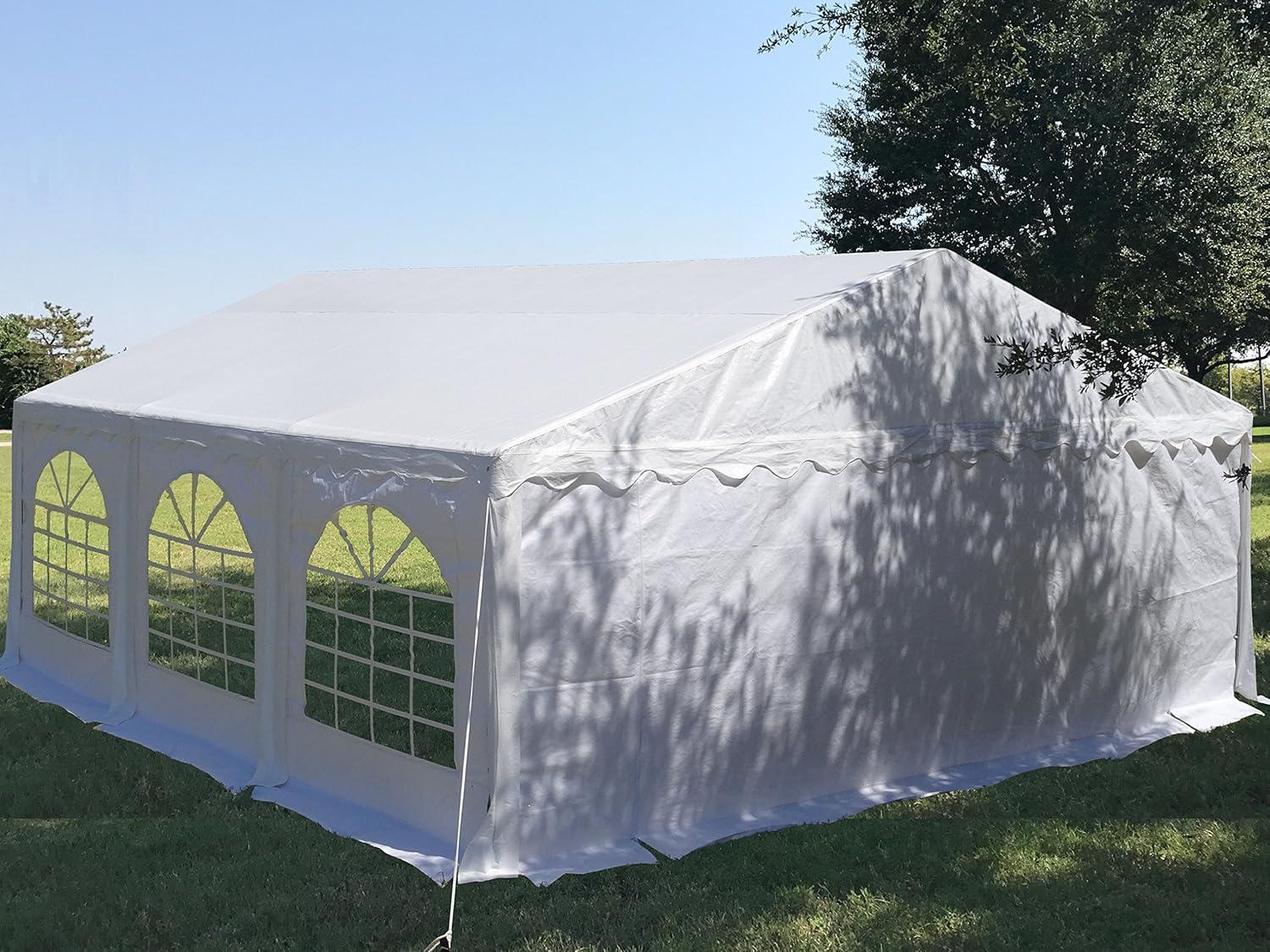 26'x13' PE White Tent - Heavy Duty Party Wedding Tent Canopy Carport - By DELTA Canopies