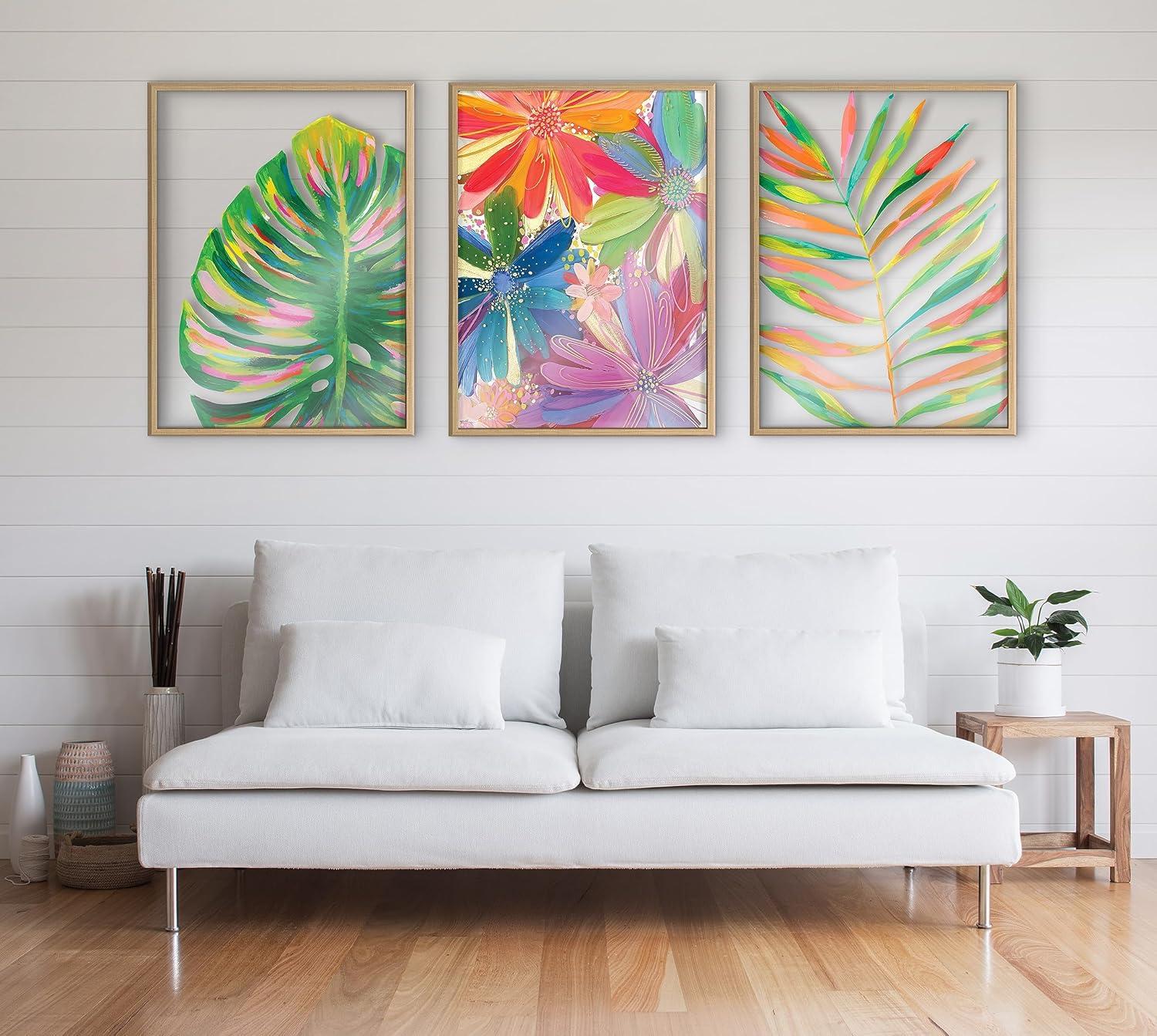 Kate and Laurel Blake Monstera Framed Printed Art by Jessi Raulet of Ettavee