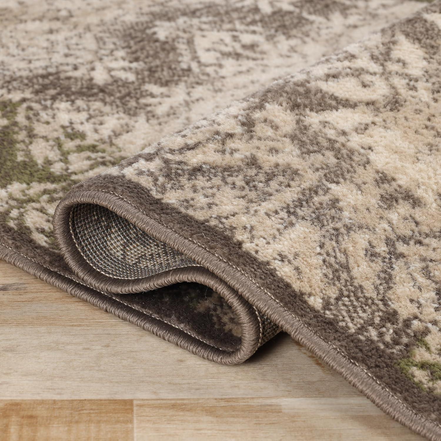 Superior Mystique 2' x 3' Indoor Area Rug, Modern Damask Rugs For Living Room Bedroom, Brown