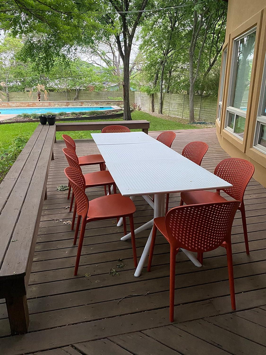 2xHome Outdoor Stacking Dining Side Chair (Set of 2)