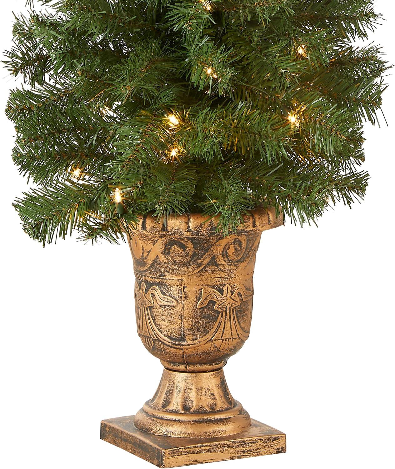 4' Prelit Pencil Montclair Spruce Artificial Christmas Tree Clear Lights - National Tree Company