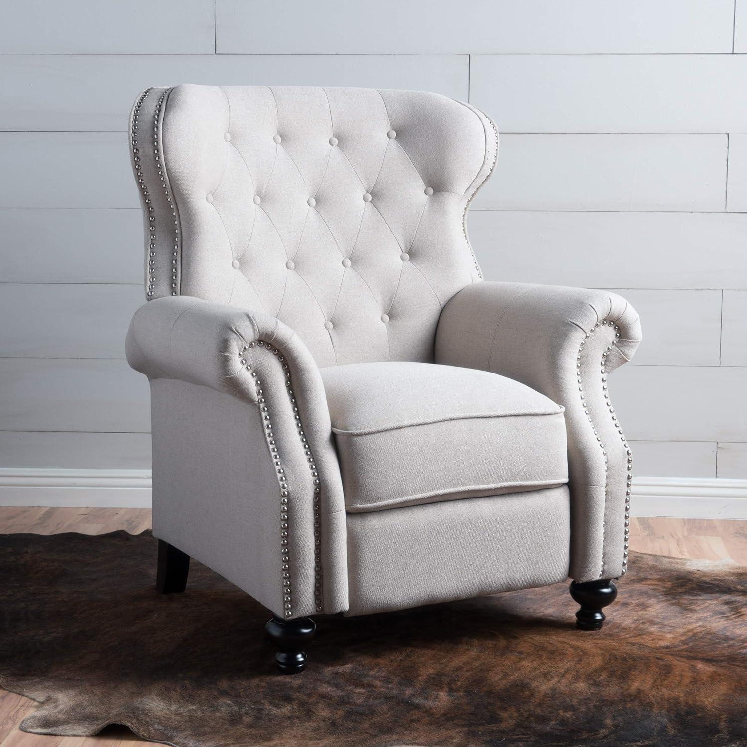 Crestview Cream Spot Handcrafted Recliner Accent Chair