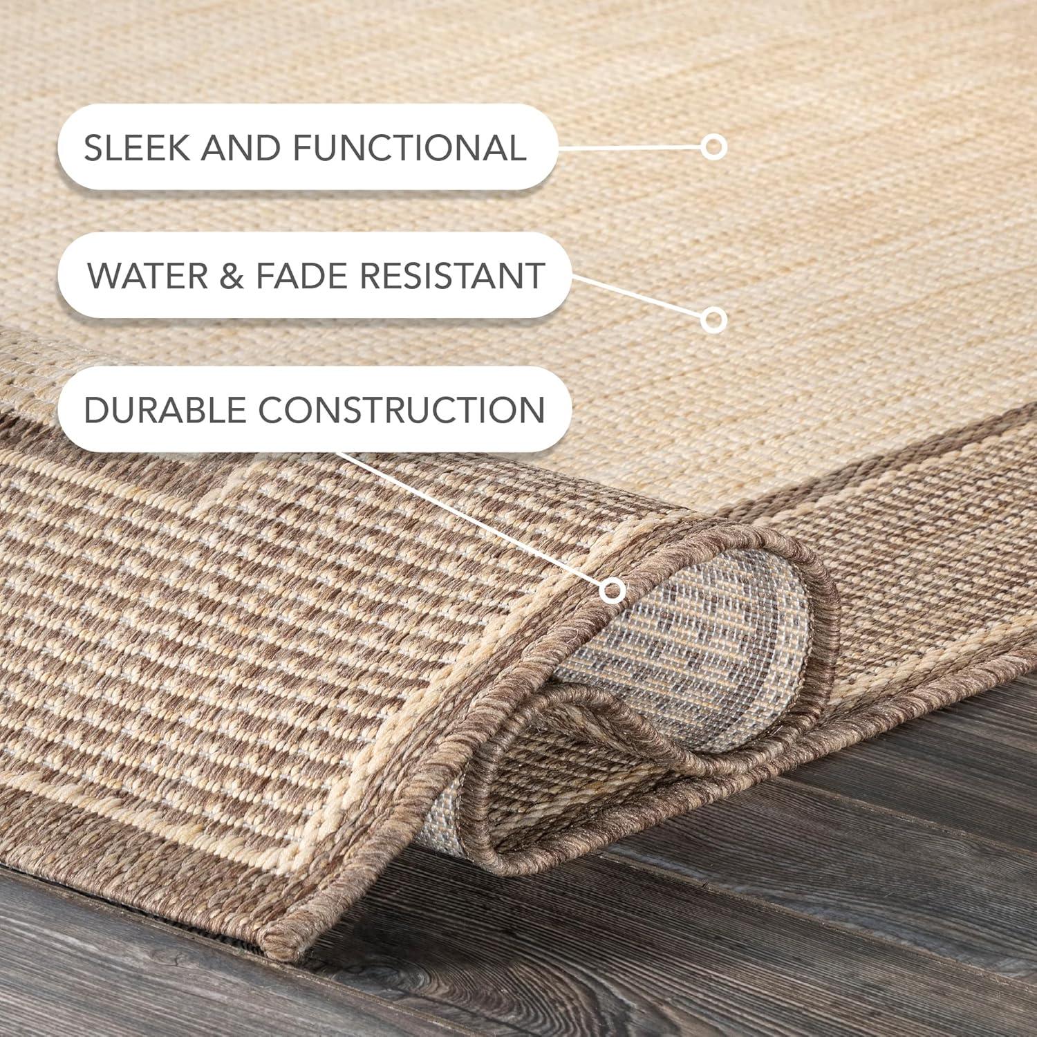 nuLOOM Gris Border Indoor/Outdoor Area Rug, 5' 3" x 7' 6", Beige